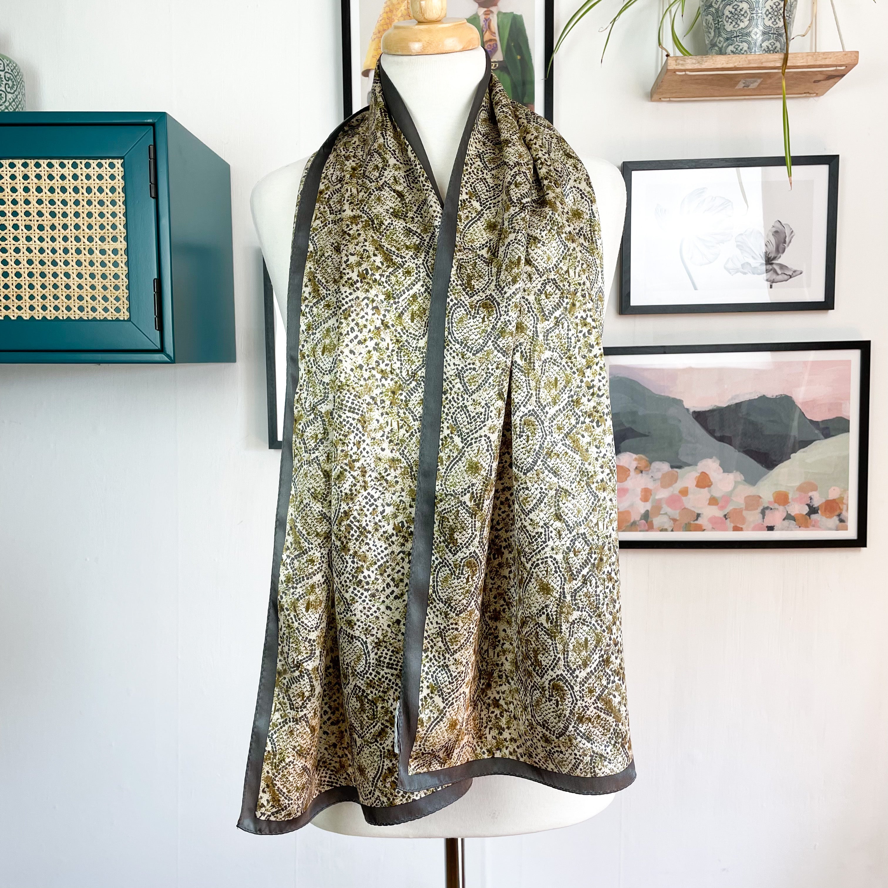 Jaeger Animal Print Long Silk Scarf