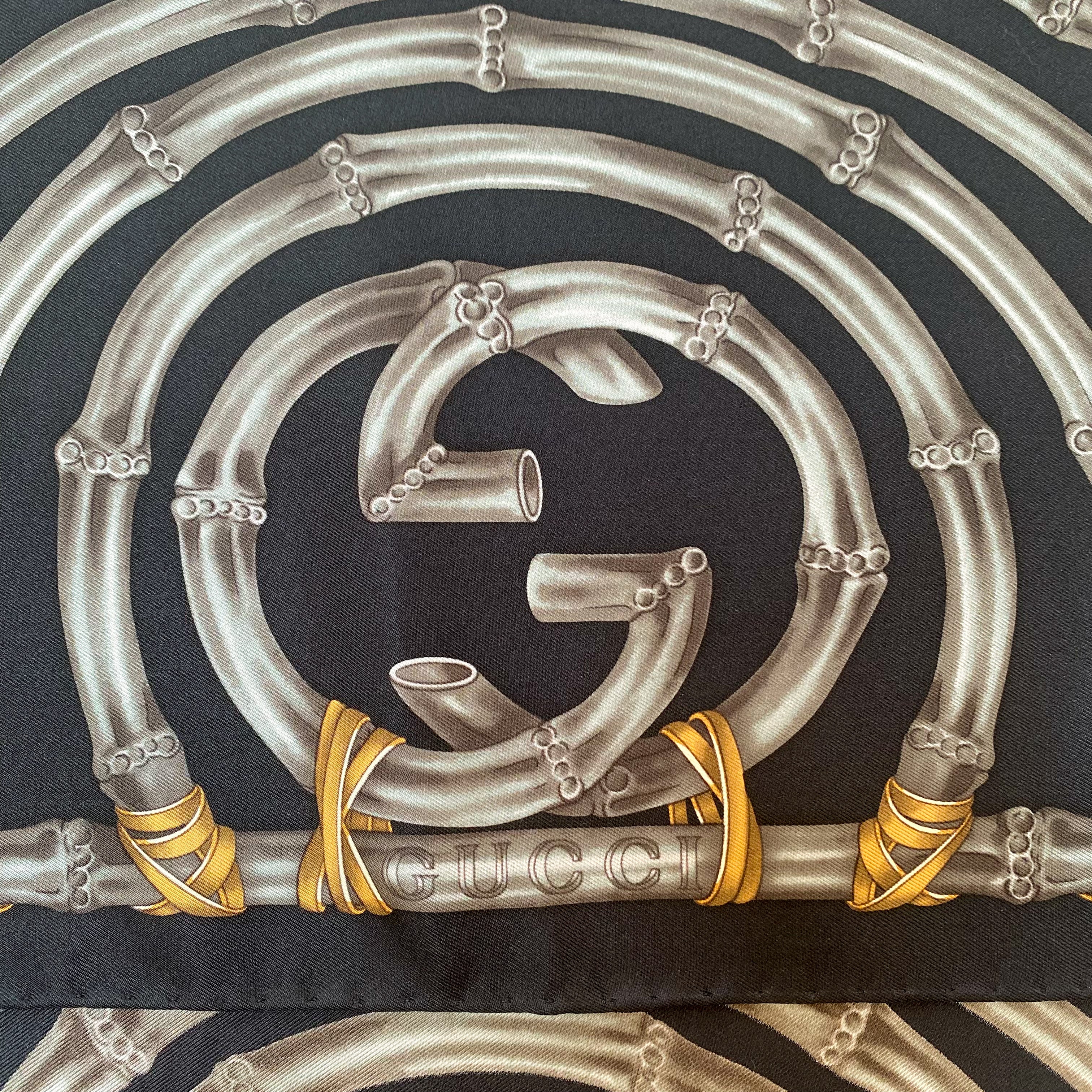 Bamboo Design Gucci Silk Scarf