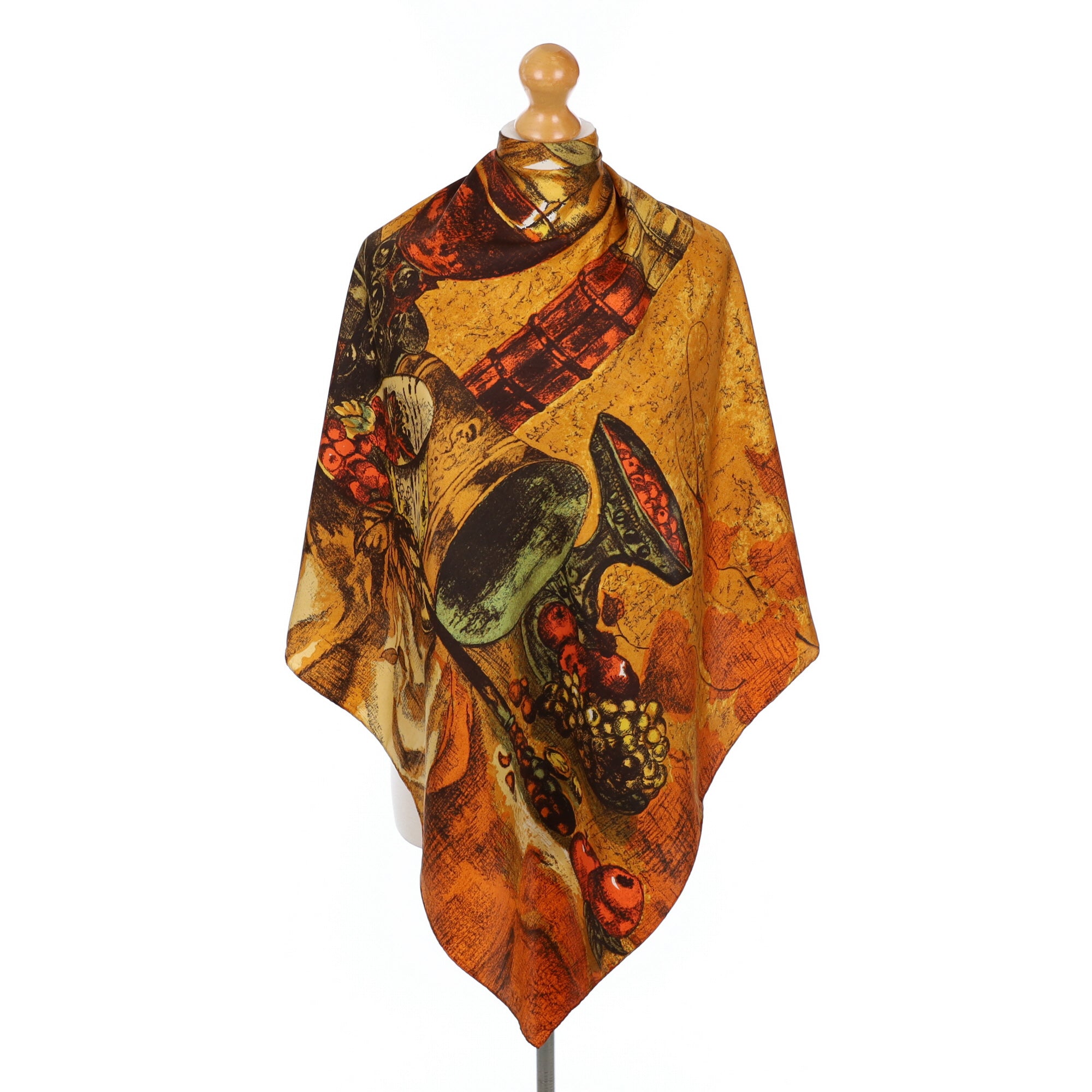 French Painting Vintage Silk Scarf