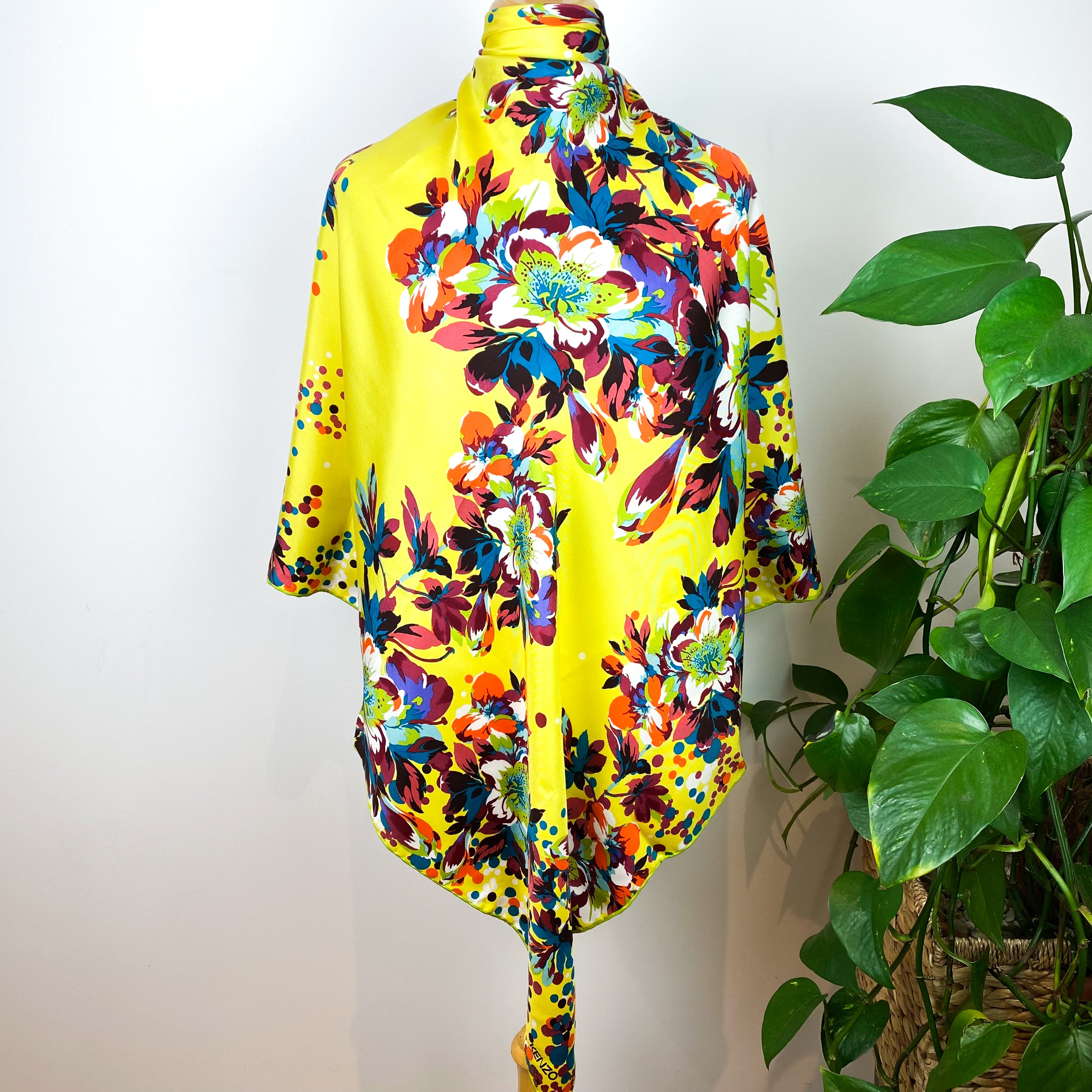 Brand New Kenzo Floral Designer Silk Scarf