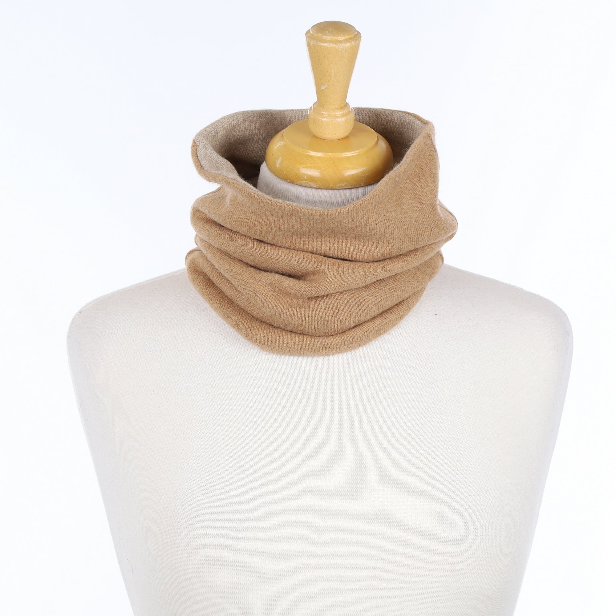 Caramel and Taupe Luxury Double Layered Snood