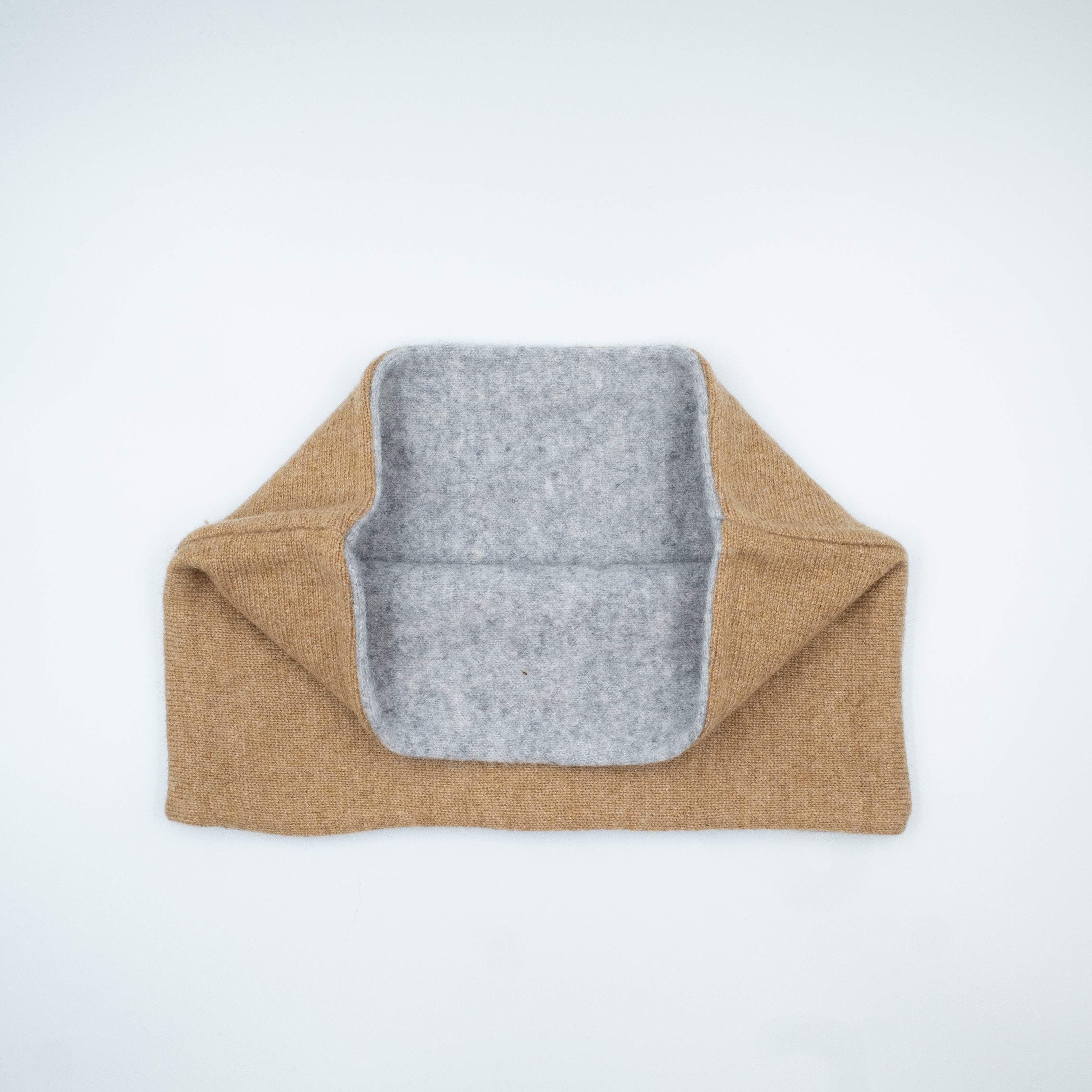 Fudge Brown and Smoke Grey Cashmere Neck Warmer