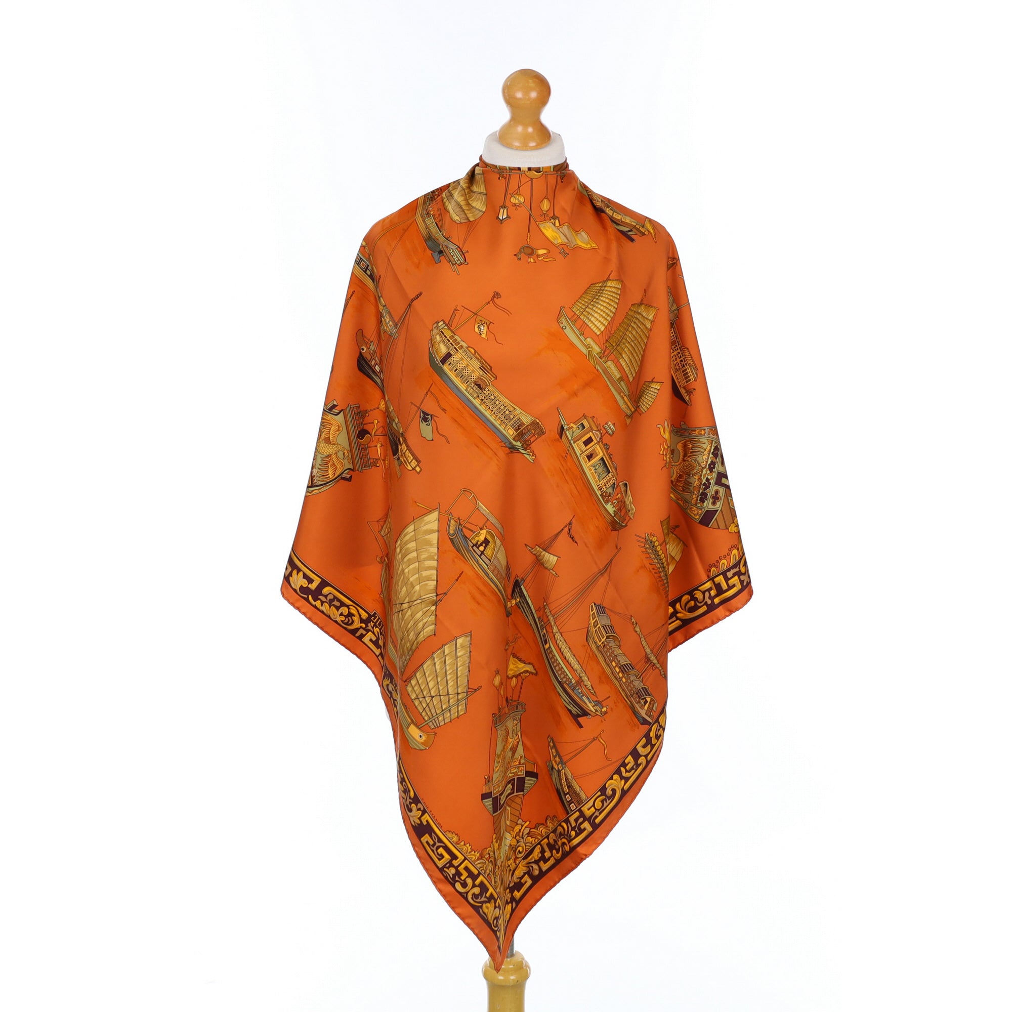 Hermès Jonques Et Sampans Silk Scarf