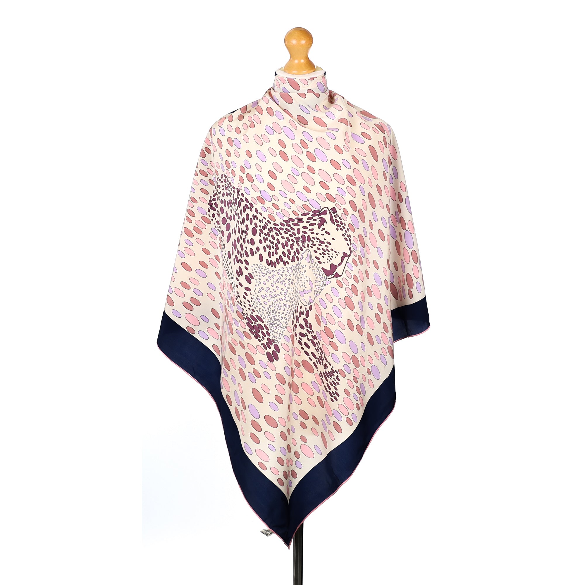 Grés Spotted Leopard Vintage Silk Scarf
