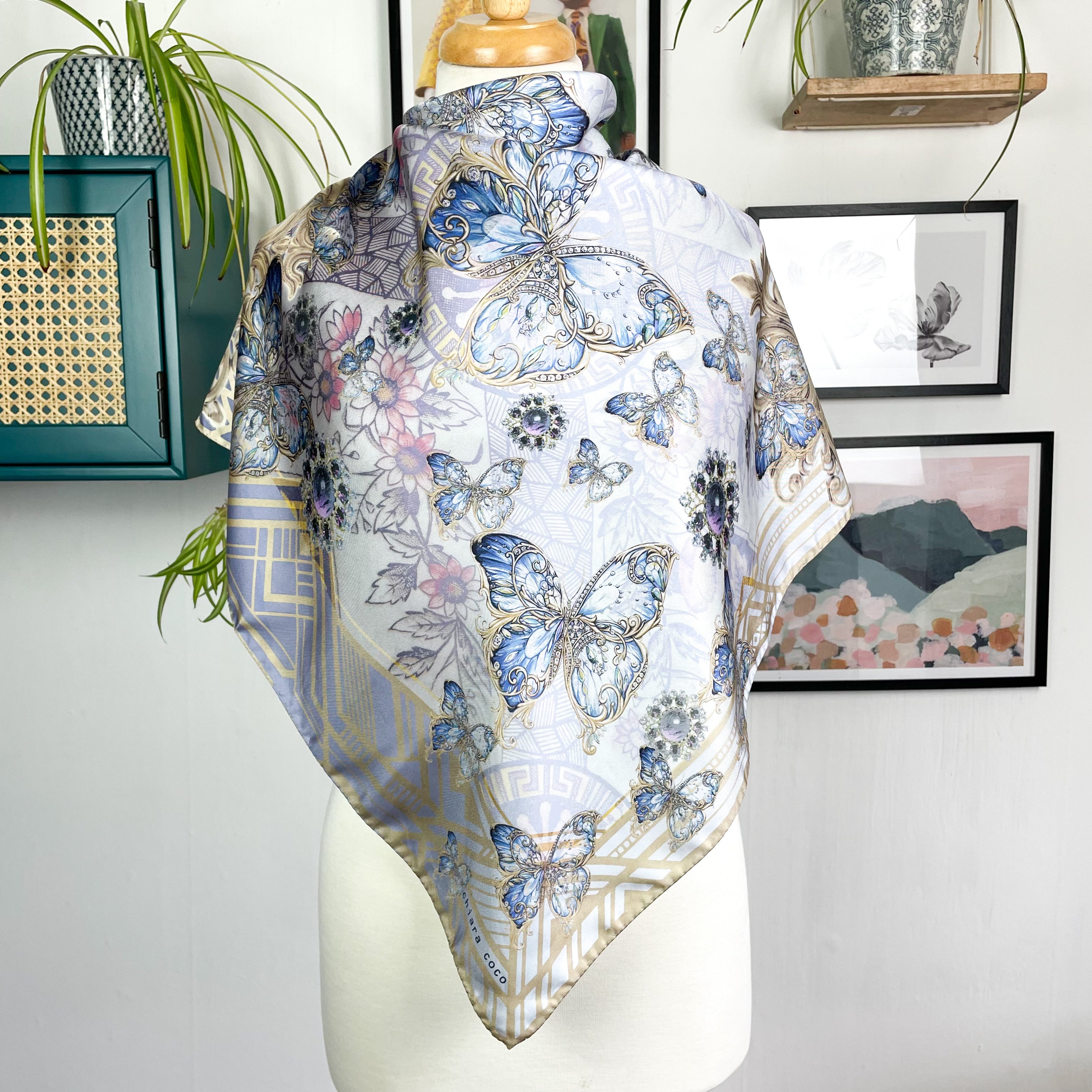 Butterfly Design Modern Silk Scarf
