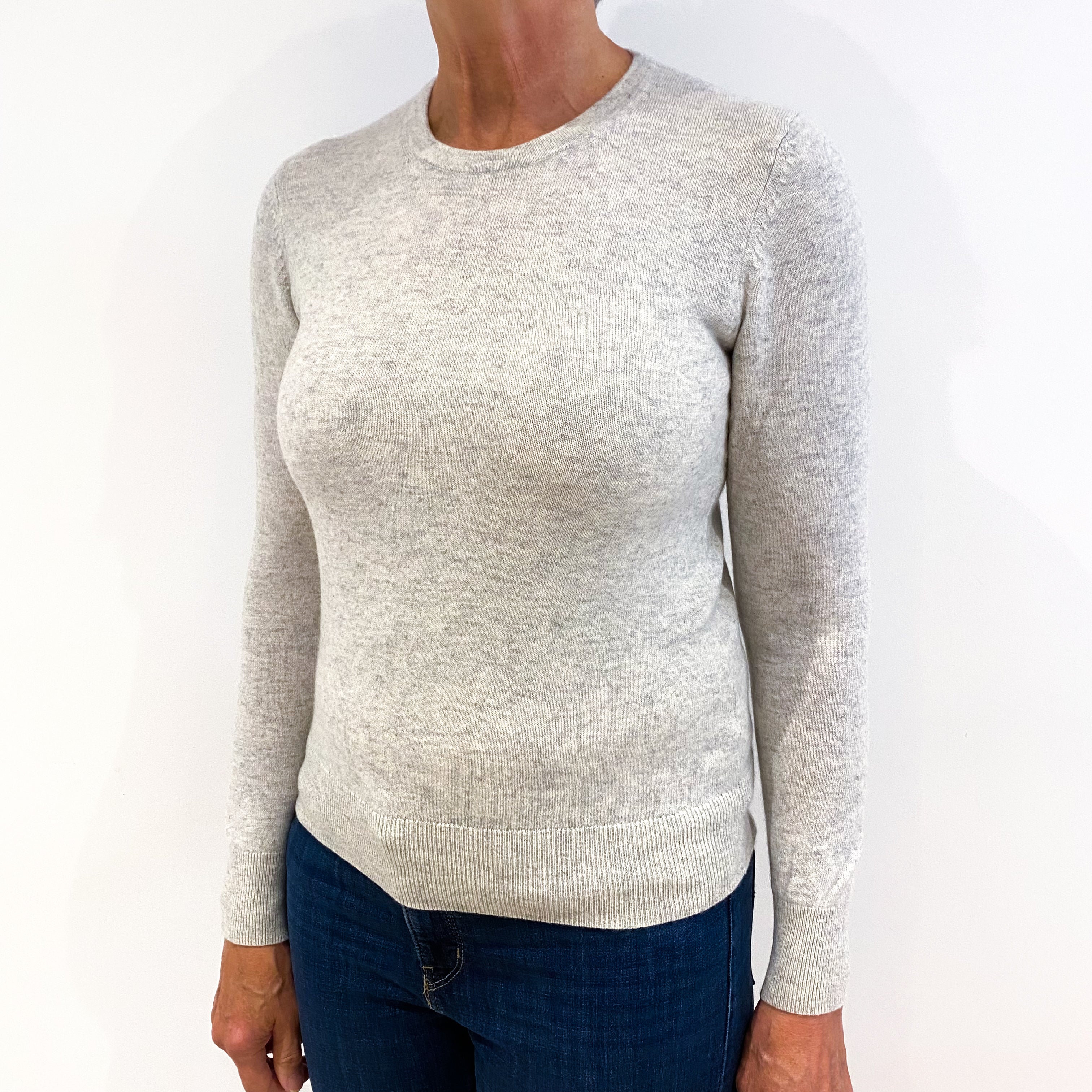Mist Grey Cashmere Crew Neck Jumper Medium