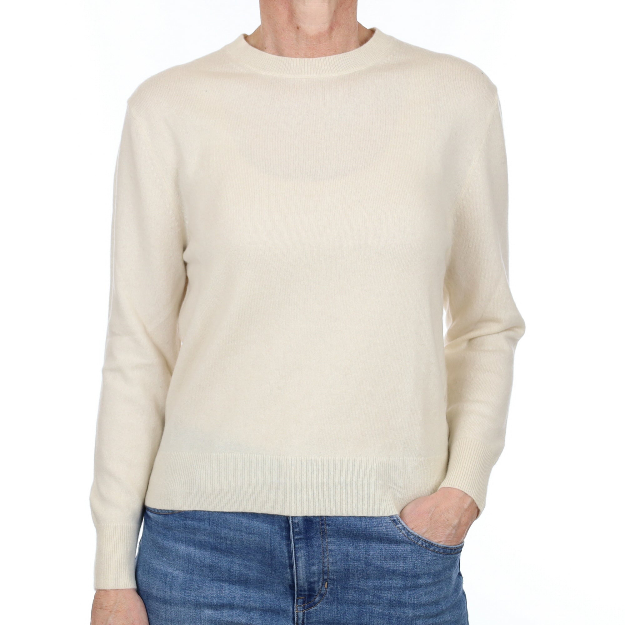 Cream Cashmere Crew Neck Jumper Small