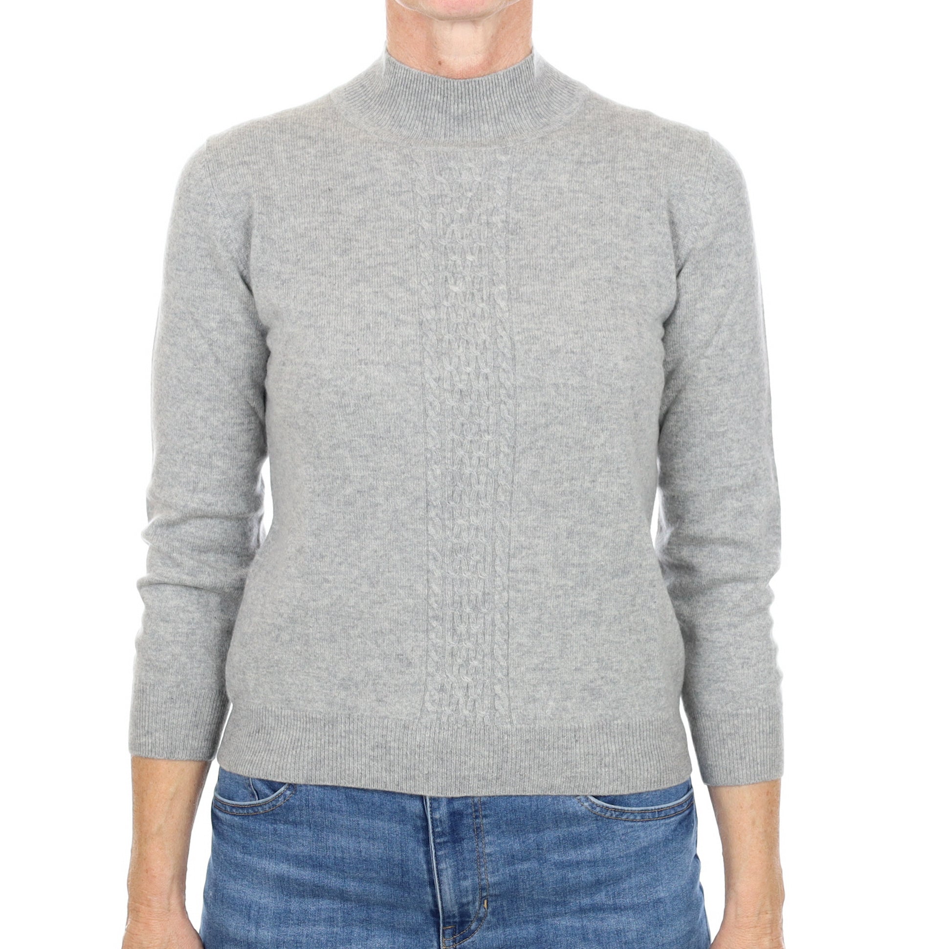 Smoke Grey Cashmere Turtle Neck Jumper Small