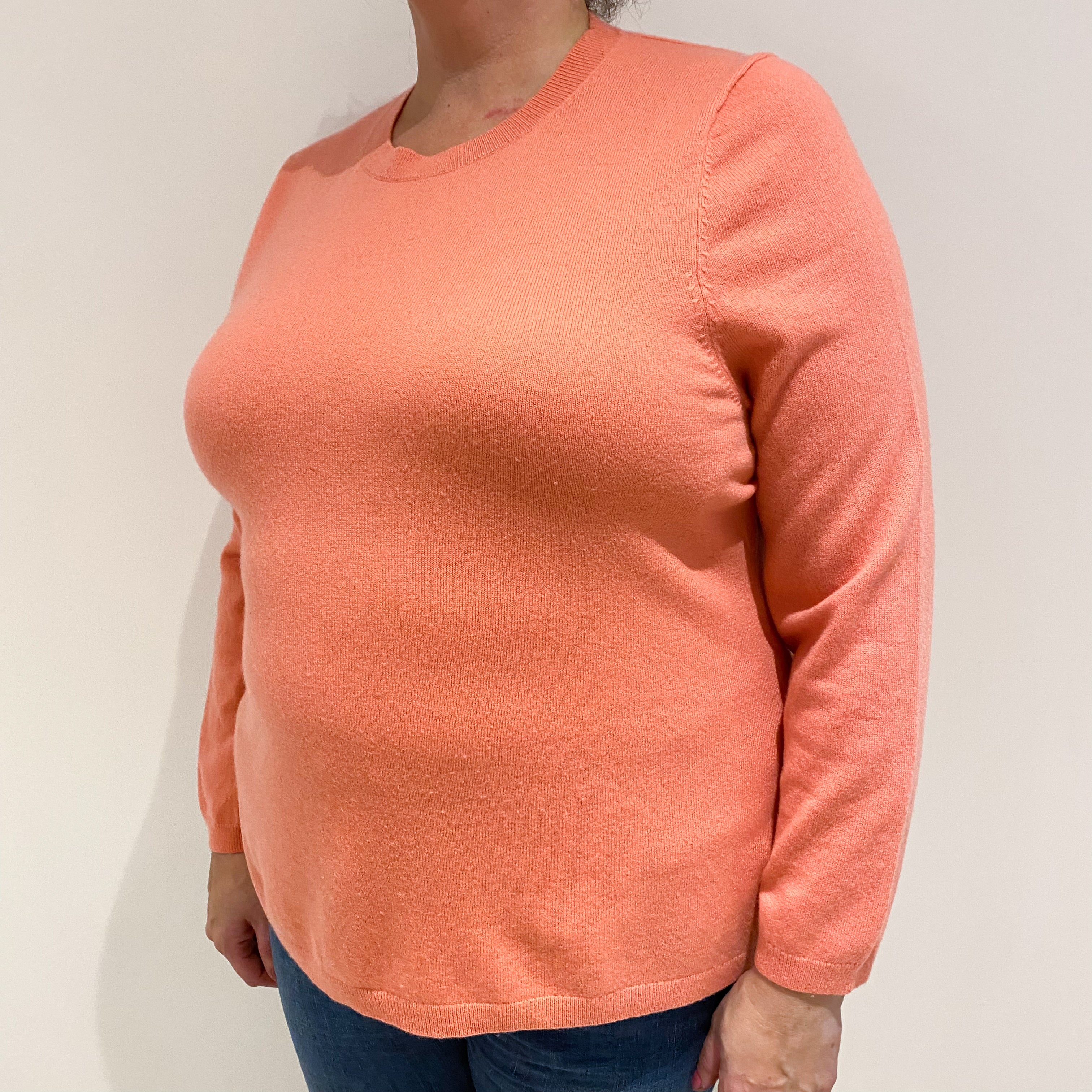 Flamingo Pink Cashmere Crew Neck Jumper Extra Extra Large