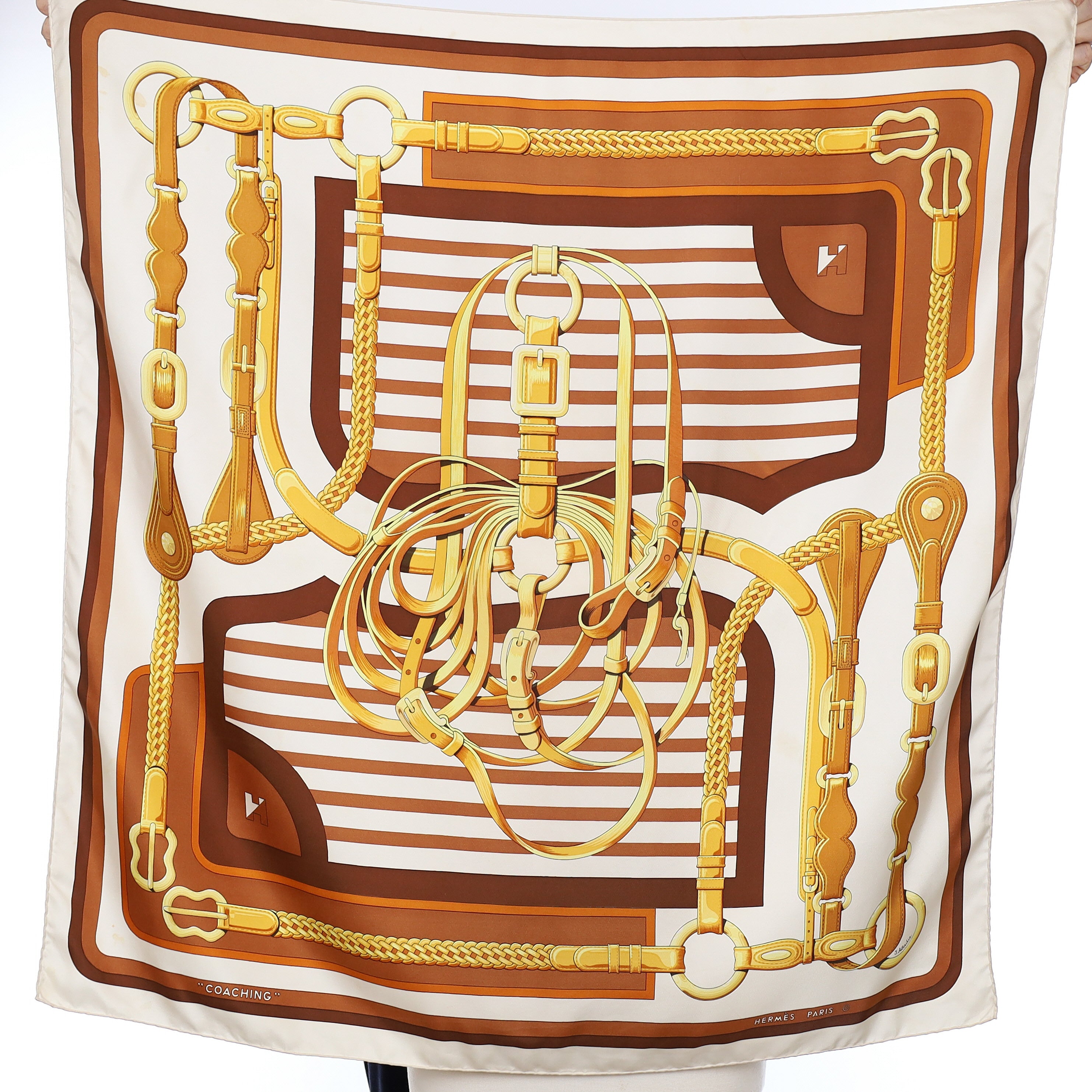 Hermès Coaching Silk Scarf