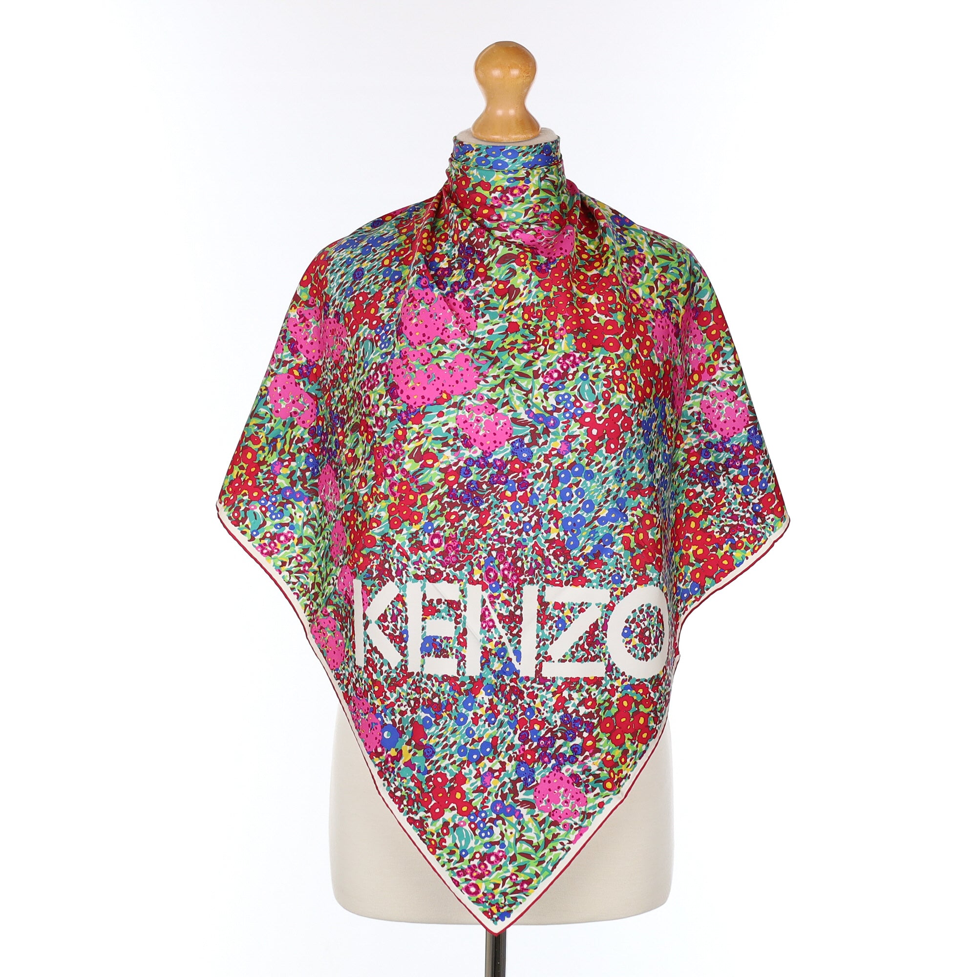 Kenzo Colourful Floral Silk Scarf