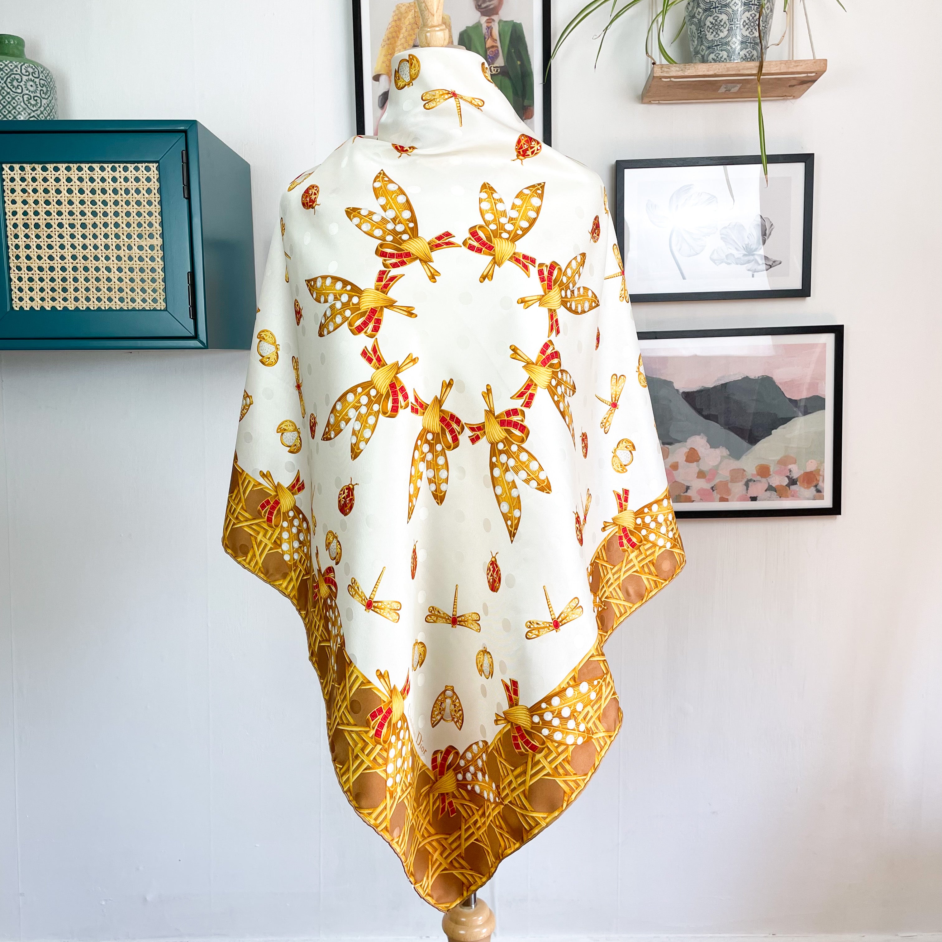 Christian Dior Jewellery Pattern Designer Silk Scarf
