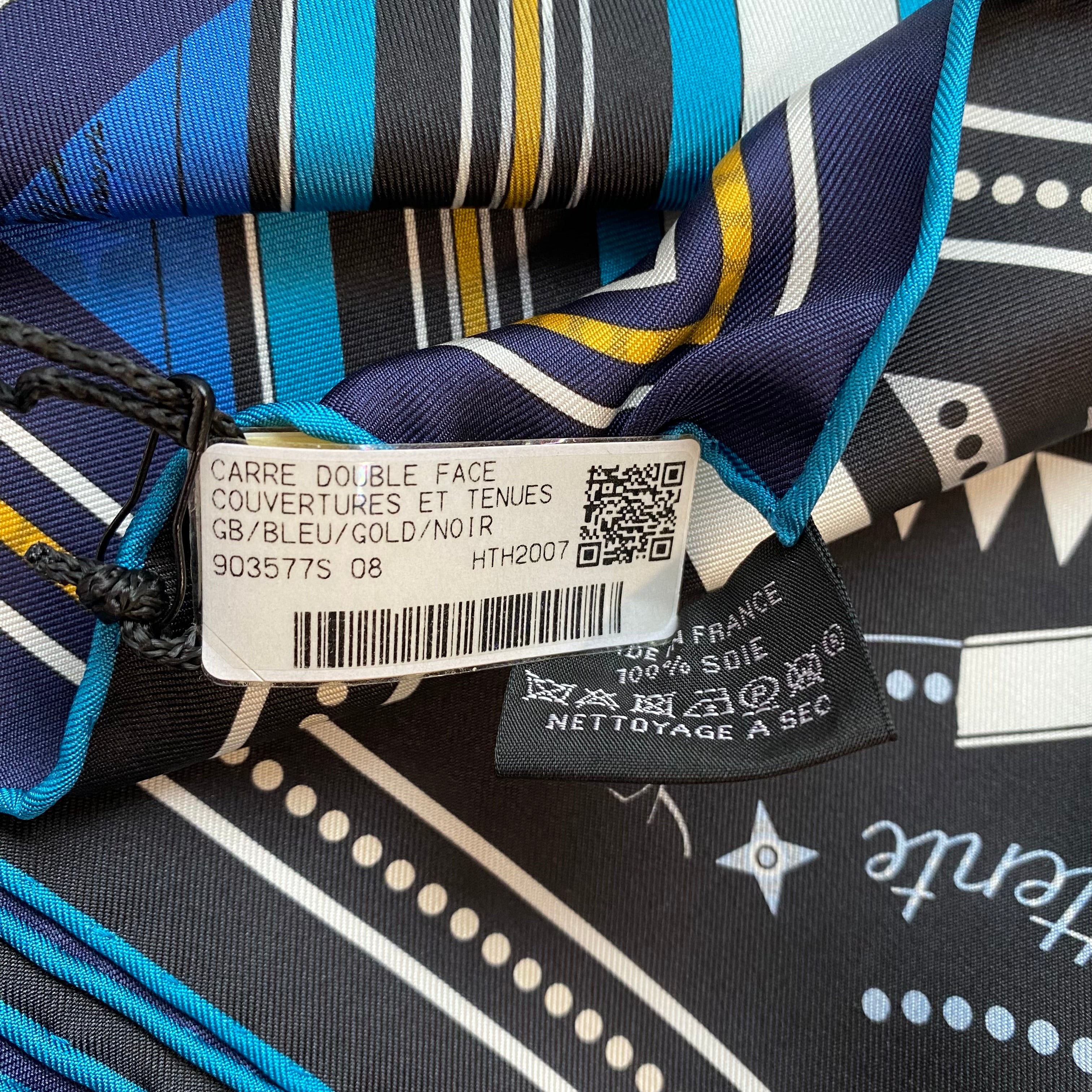 Brand New Boxed Hermès Couvertures Et Tenues Double Faced Silk Scarf