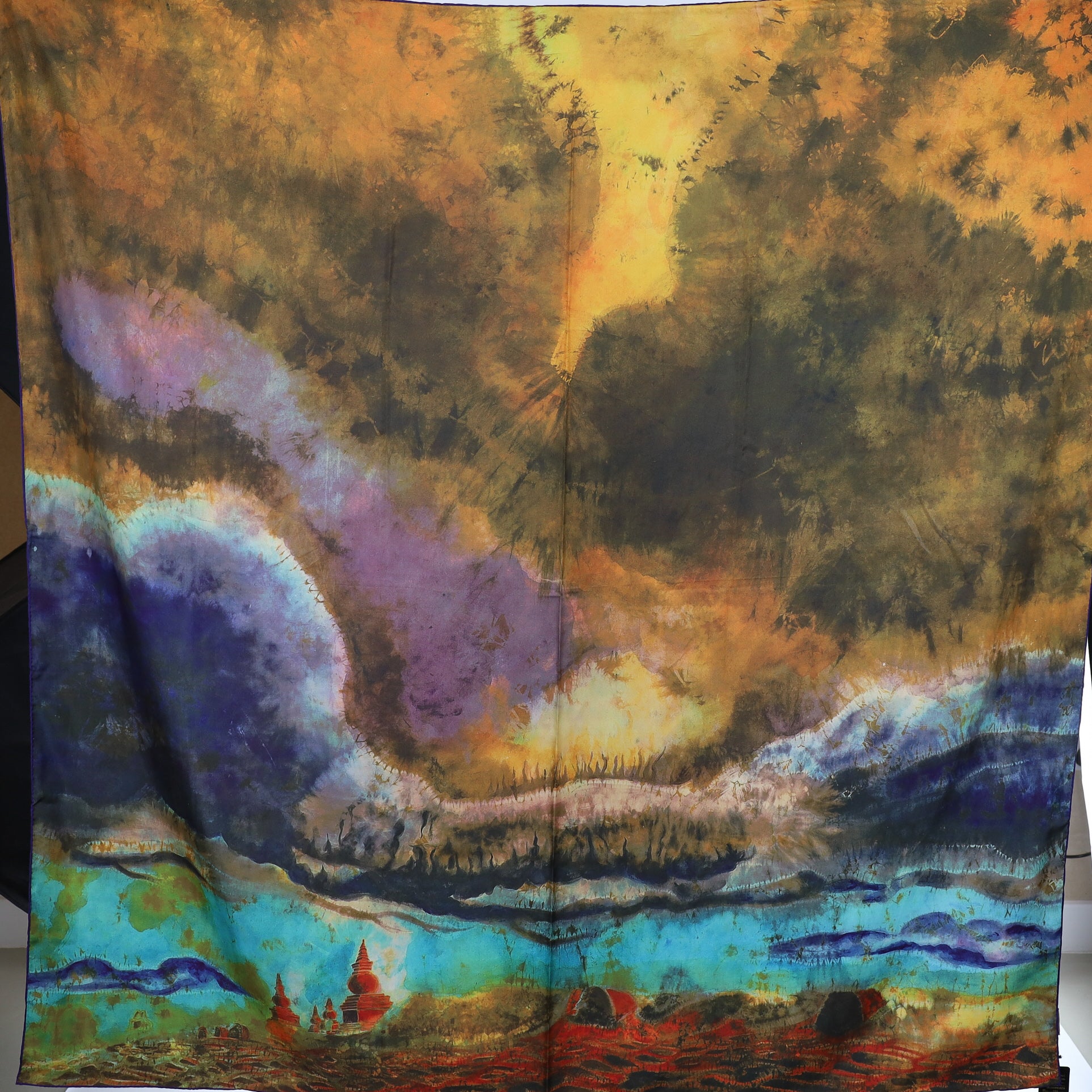 Brand New Abstract Sky Silk Scarf