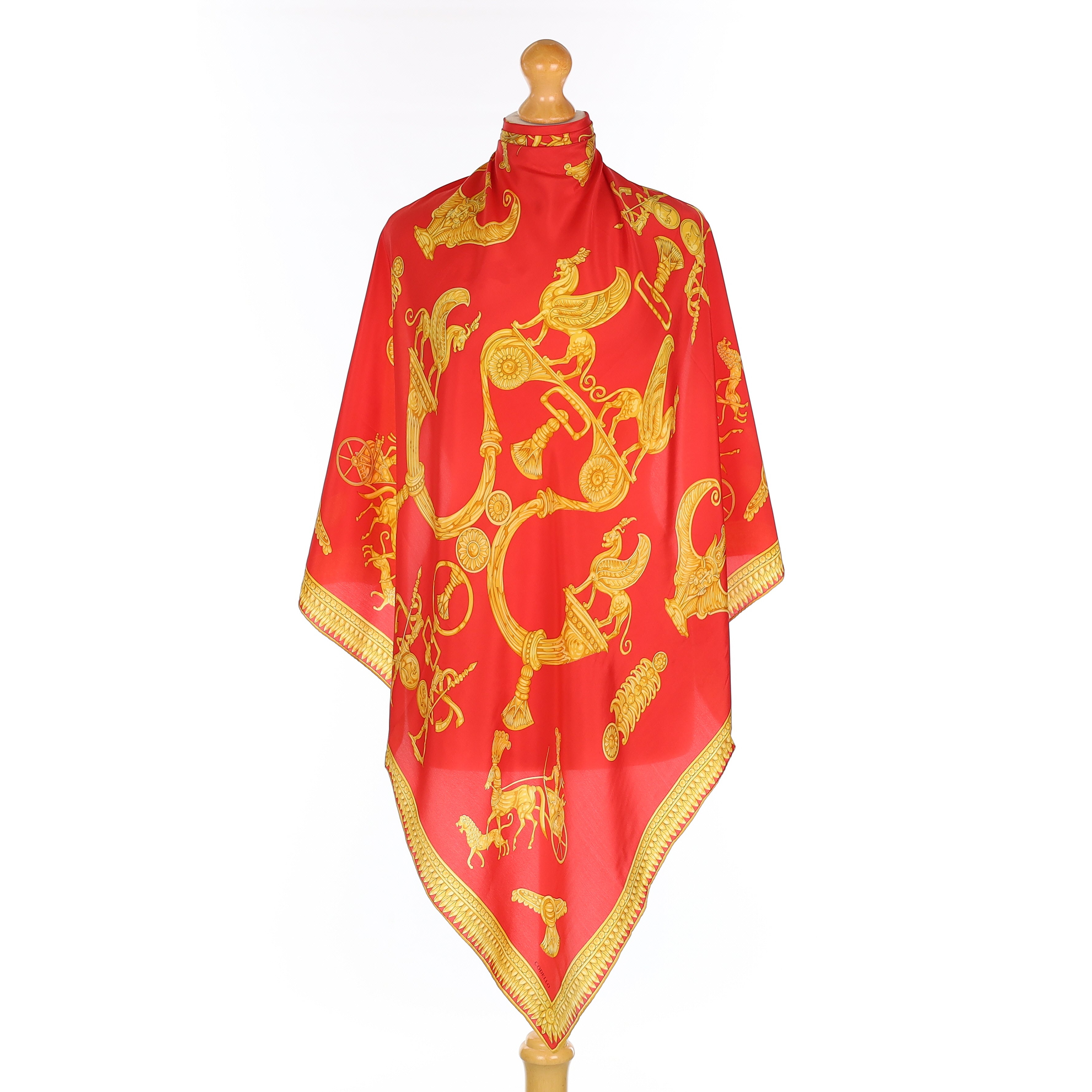 Codello Red and Gold Silk Scarf
