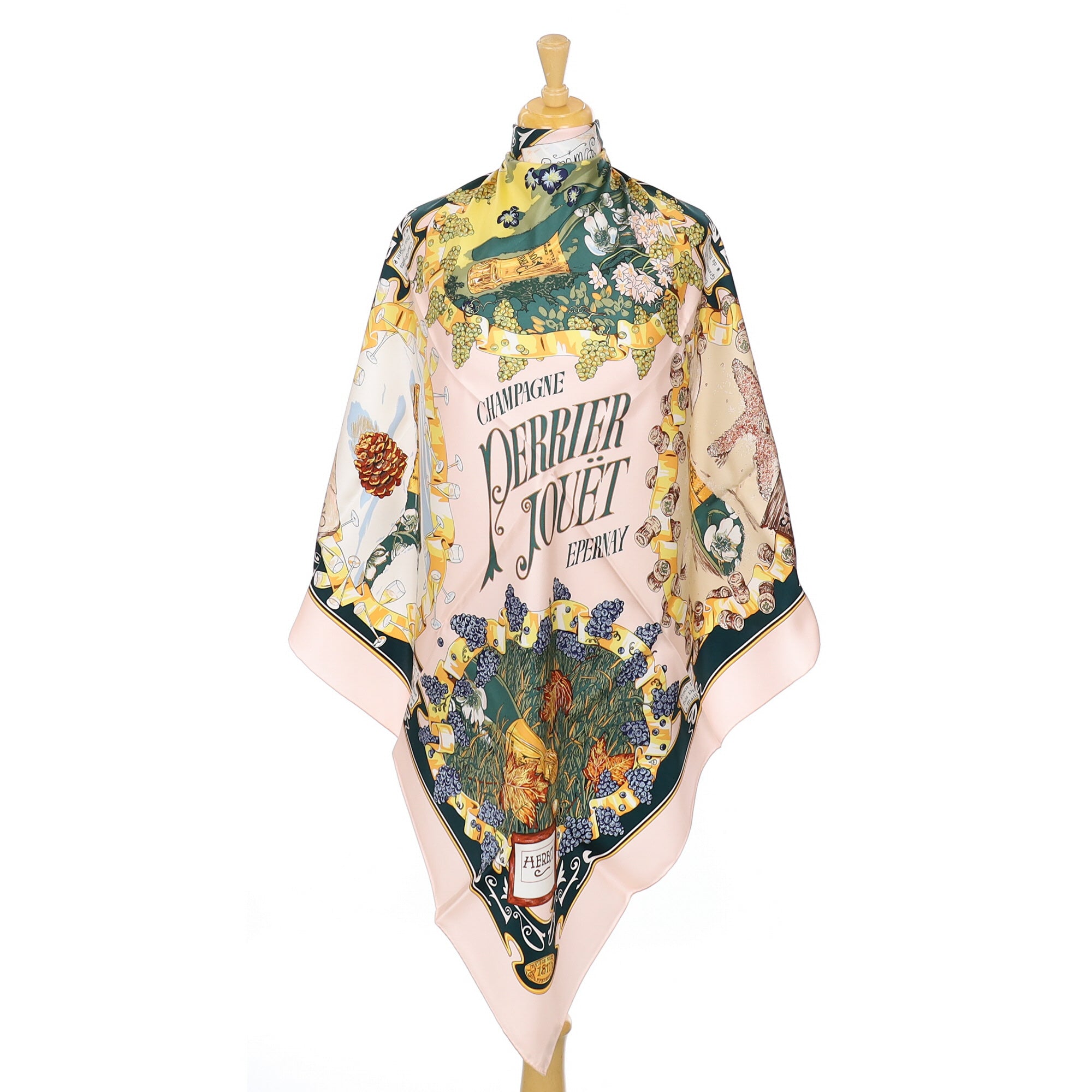 Immaculate Boxed Perrier Jouet Silk Scarf