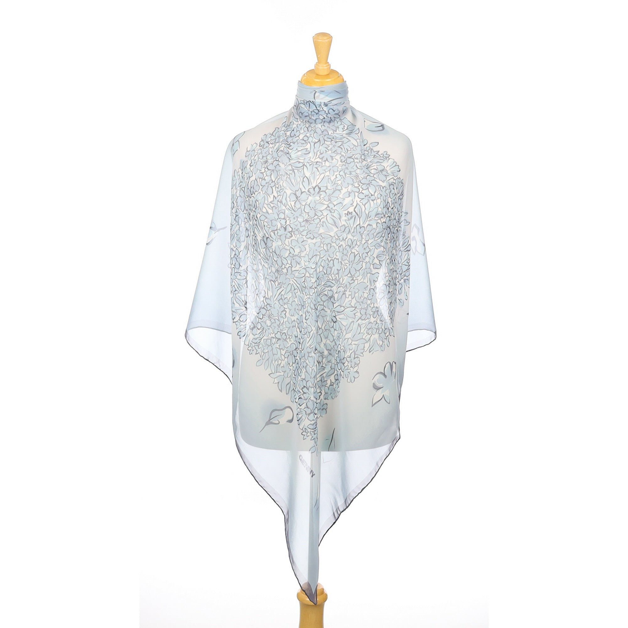Pale Blue Chiffon Silk Scarf
