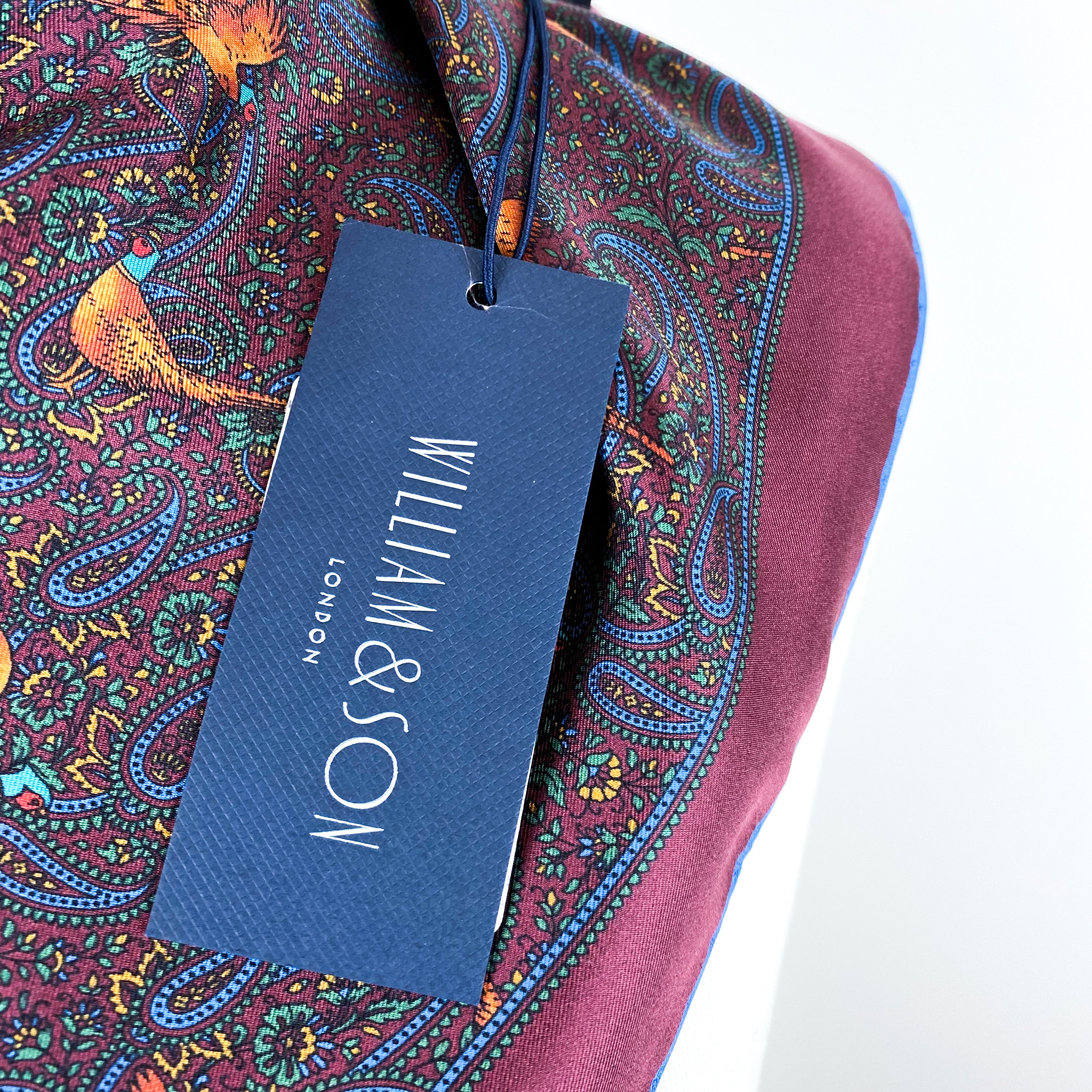Brand New William & Son Pheasant Silk Handkerchief