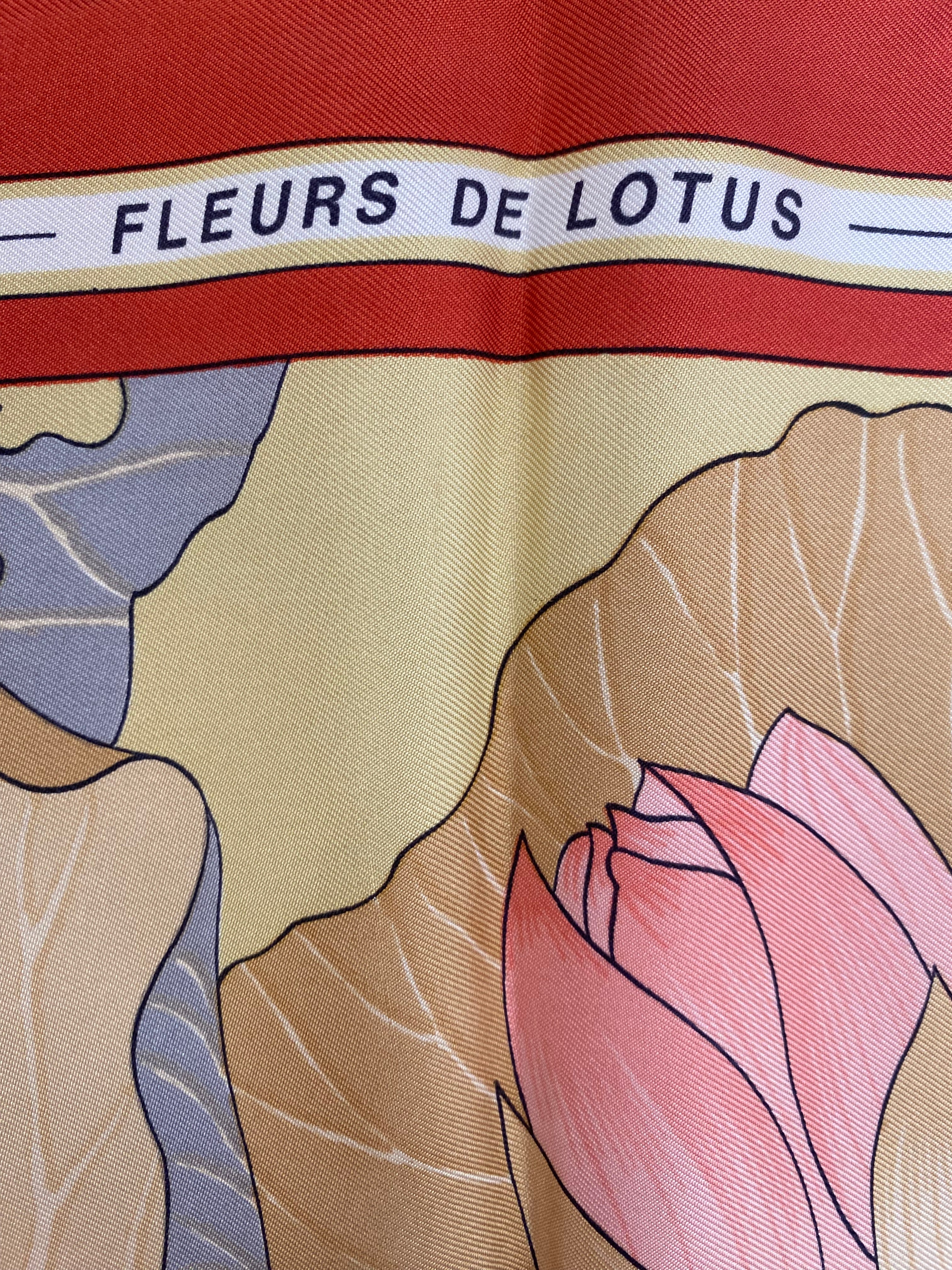 Hermès Fleurs de Lotus Silk Scarf