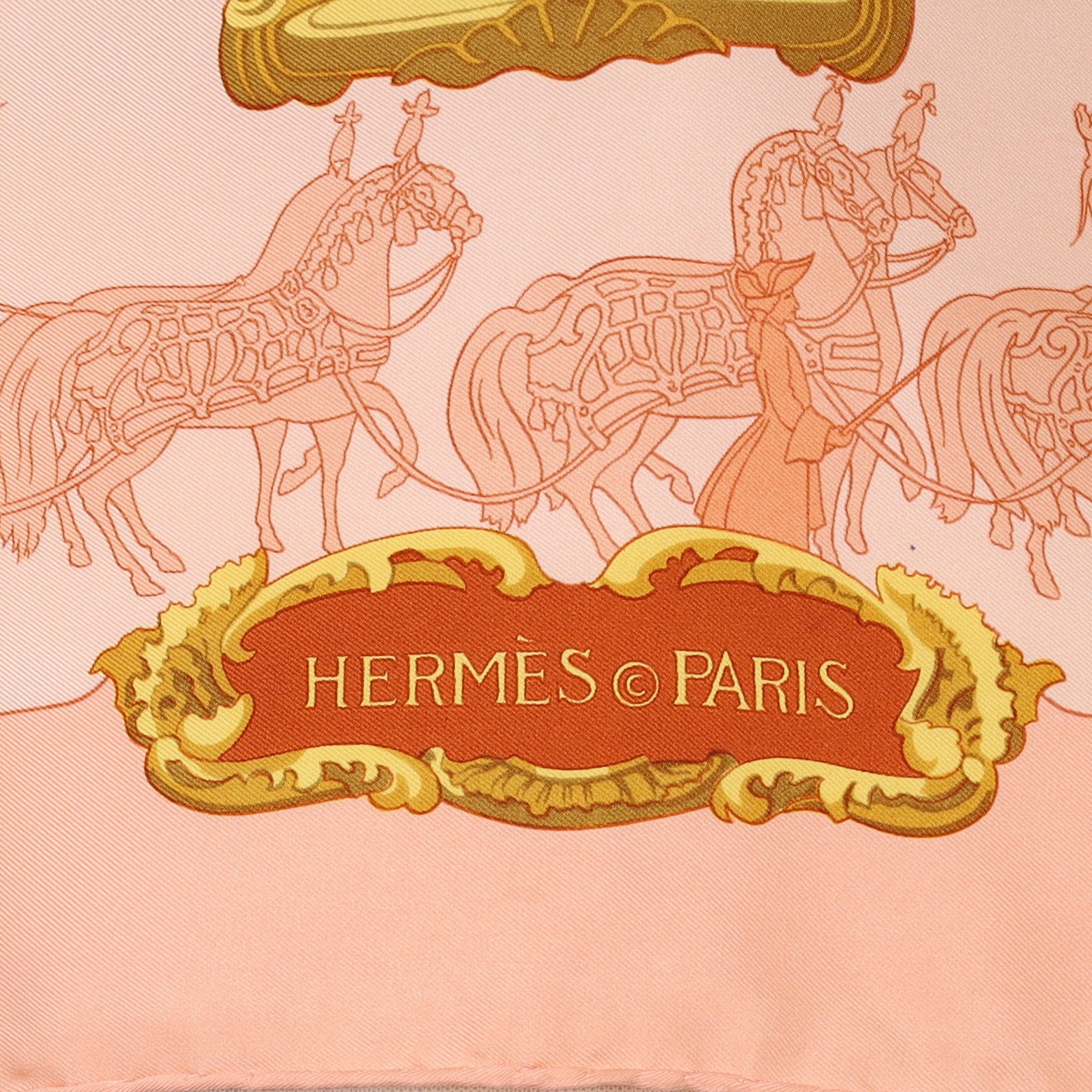 Hermès La Berline D’Or Silk Scarf Quite Rare