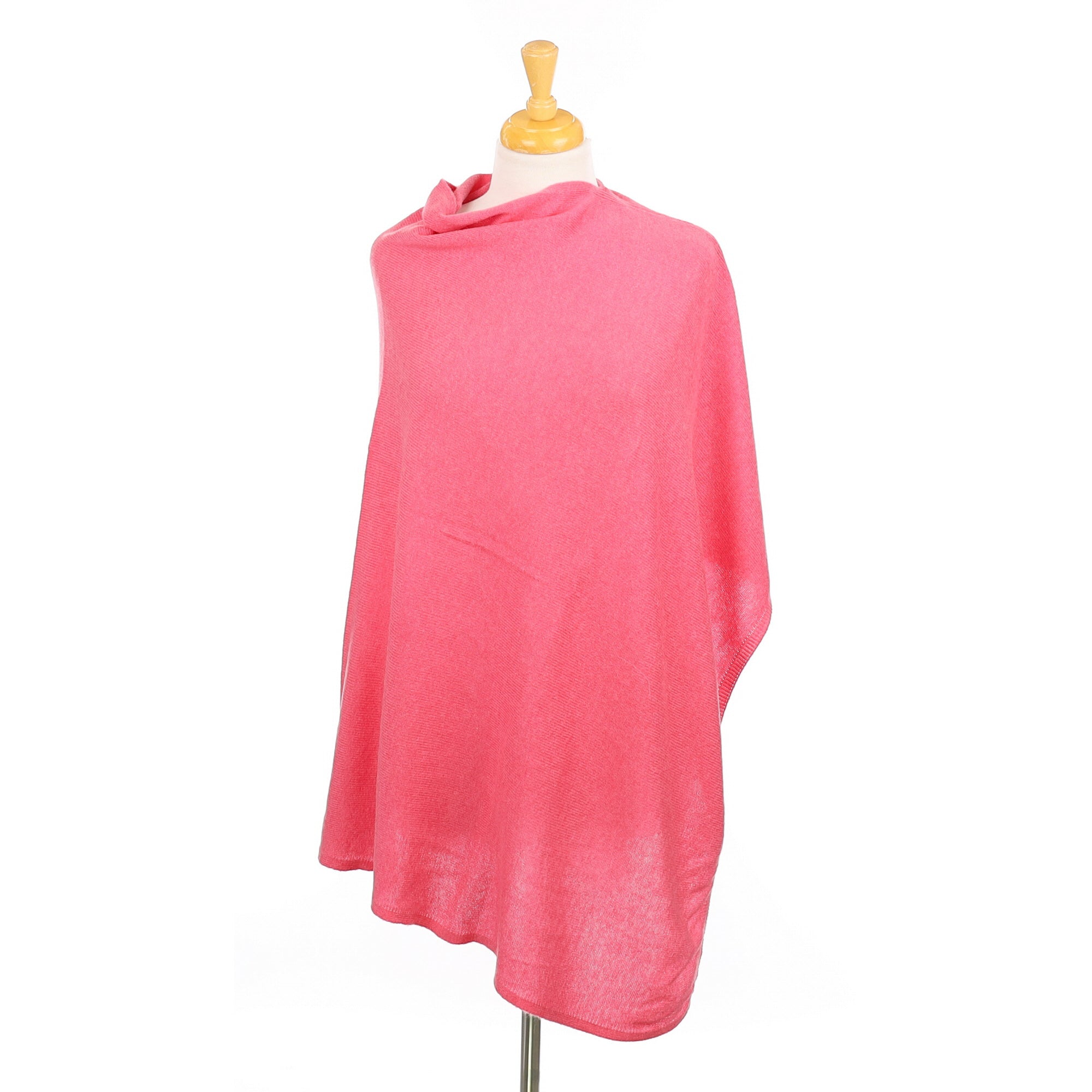 Flamingo Pink Cashmere Poncho