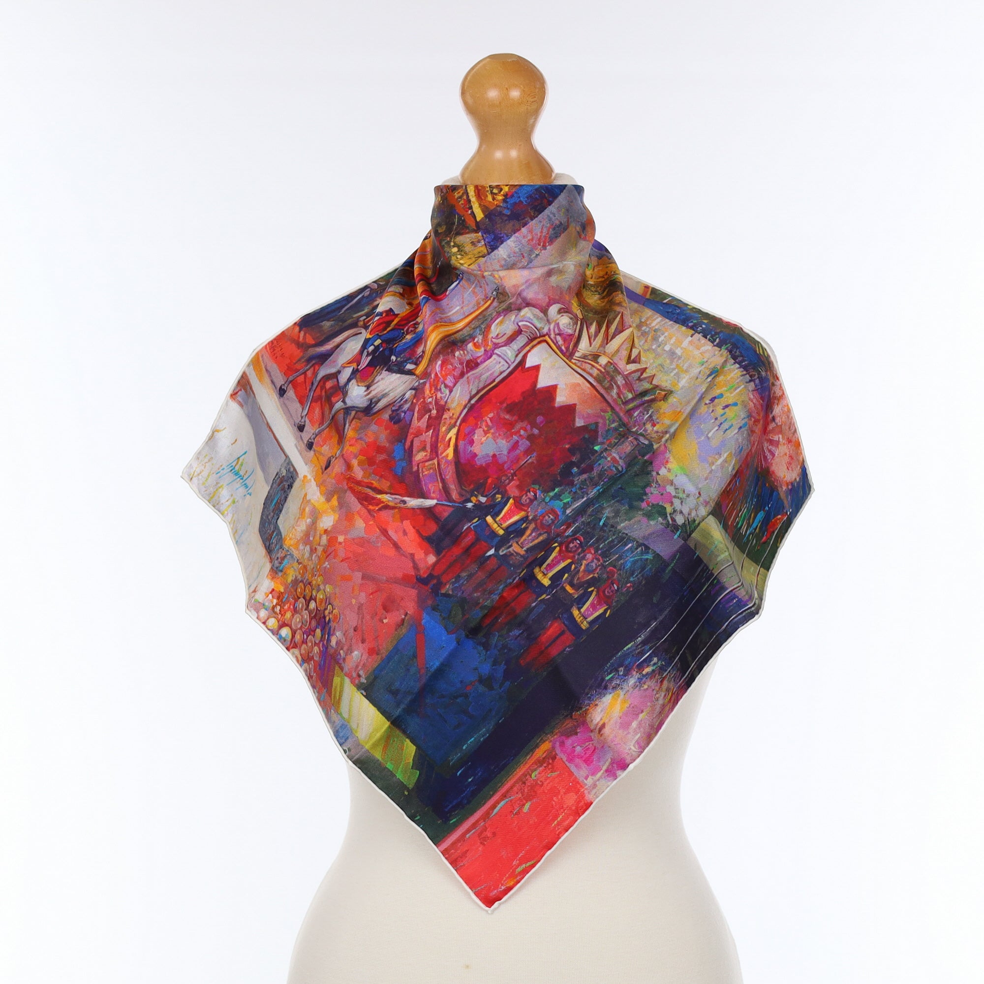 Boxed Firework Parade Scene Silk Scarf