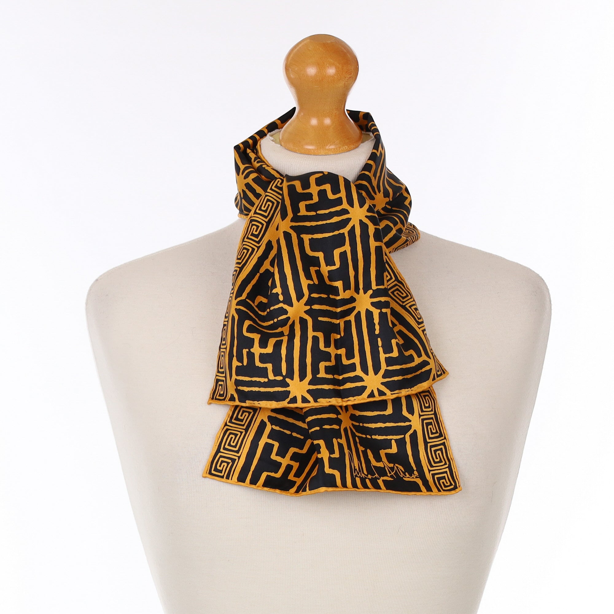 Richard Allan Geometric Vintage Silk Scarf