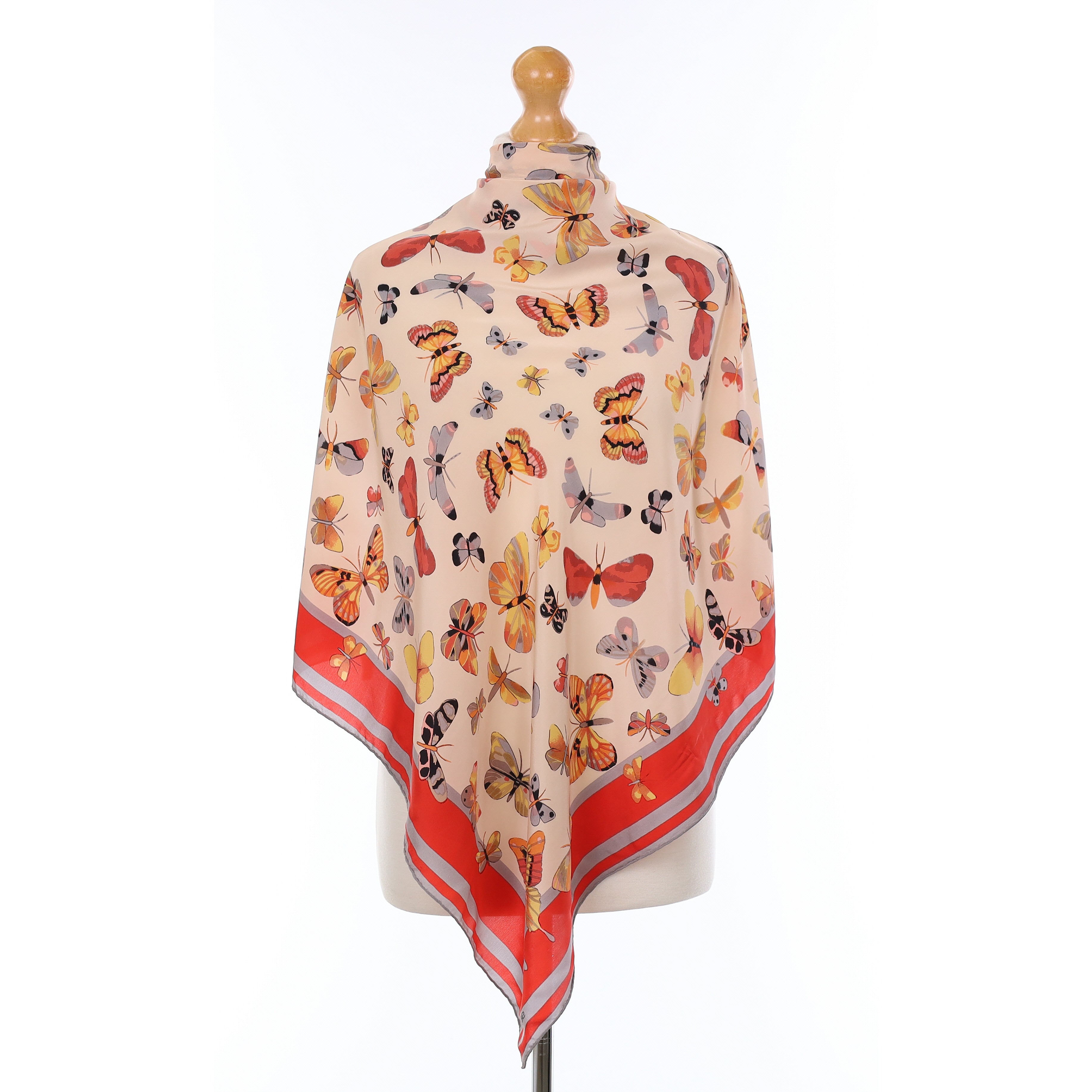 Butterfly Design Vintage Silk Scarf