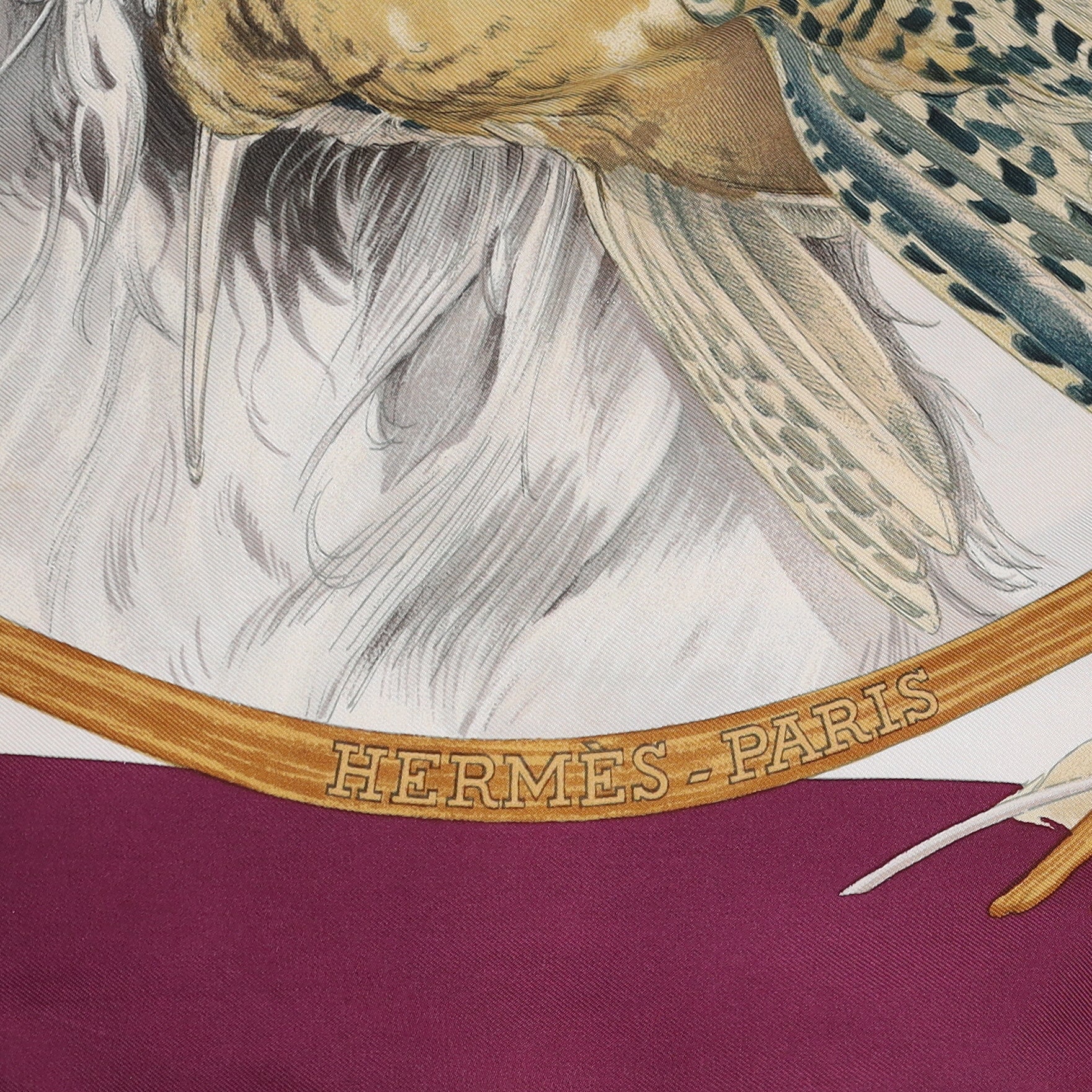 Hermès Chiens au Rapport Vintage Silk Scarf