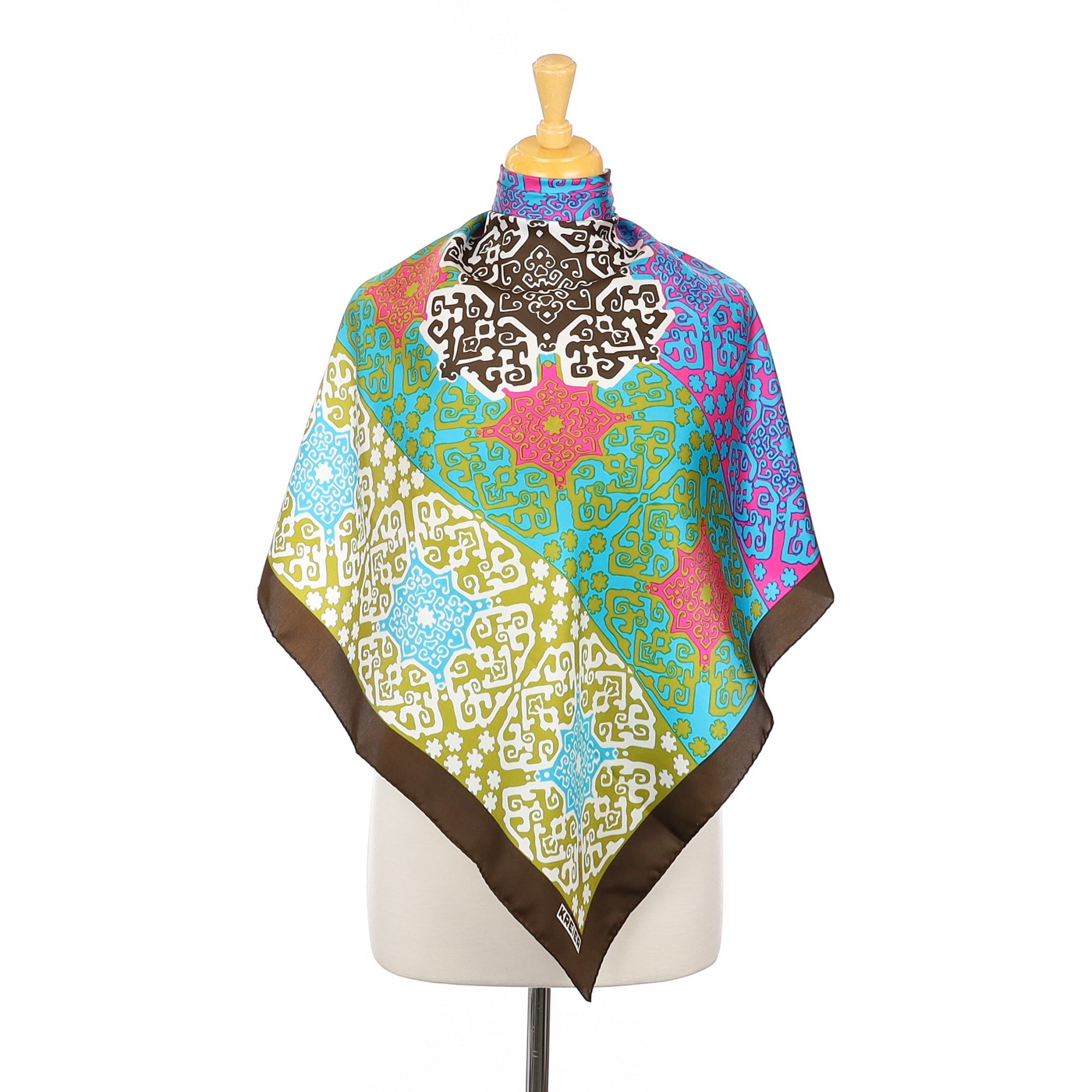 Immaculate Kreier Multicoloured Abstract Vintage Silk Scarf