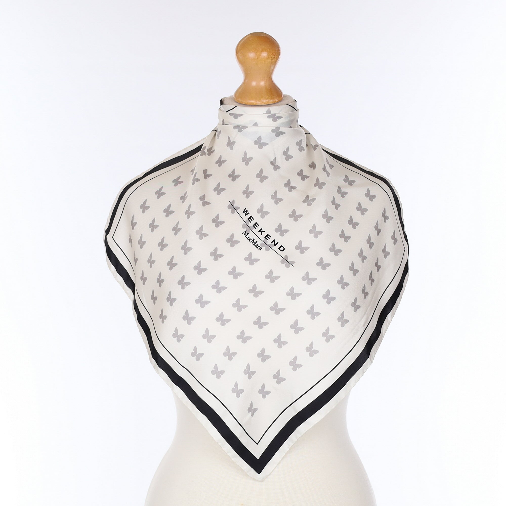 Max Mara Butterfly Patterned Silk Scarf