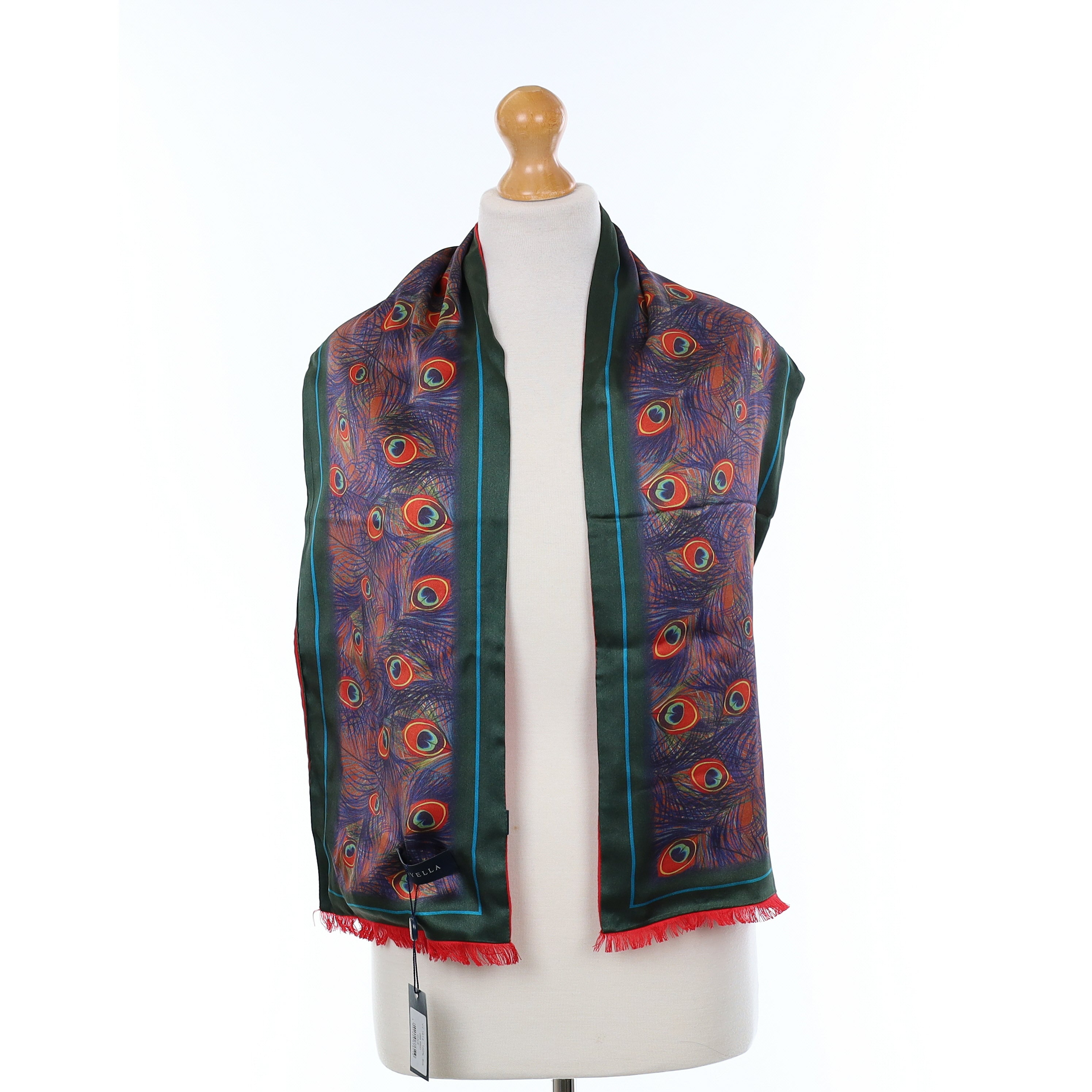 Viyella Peacock Feather Silk Scarf