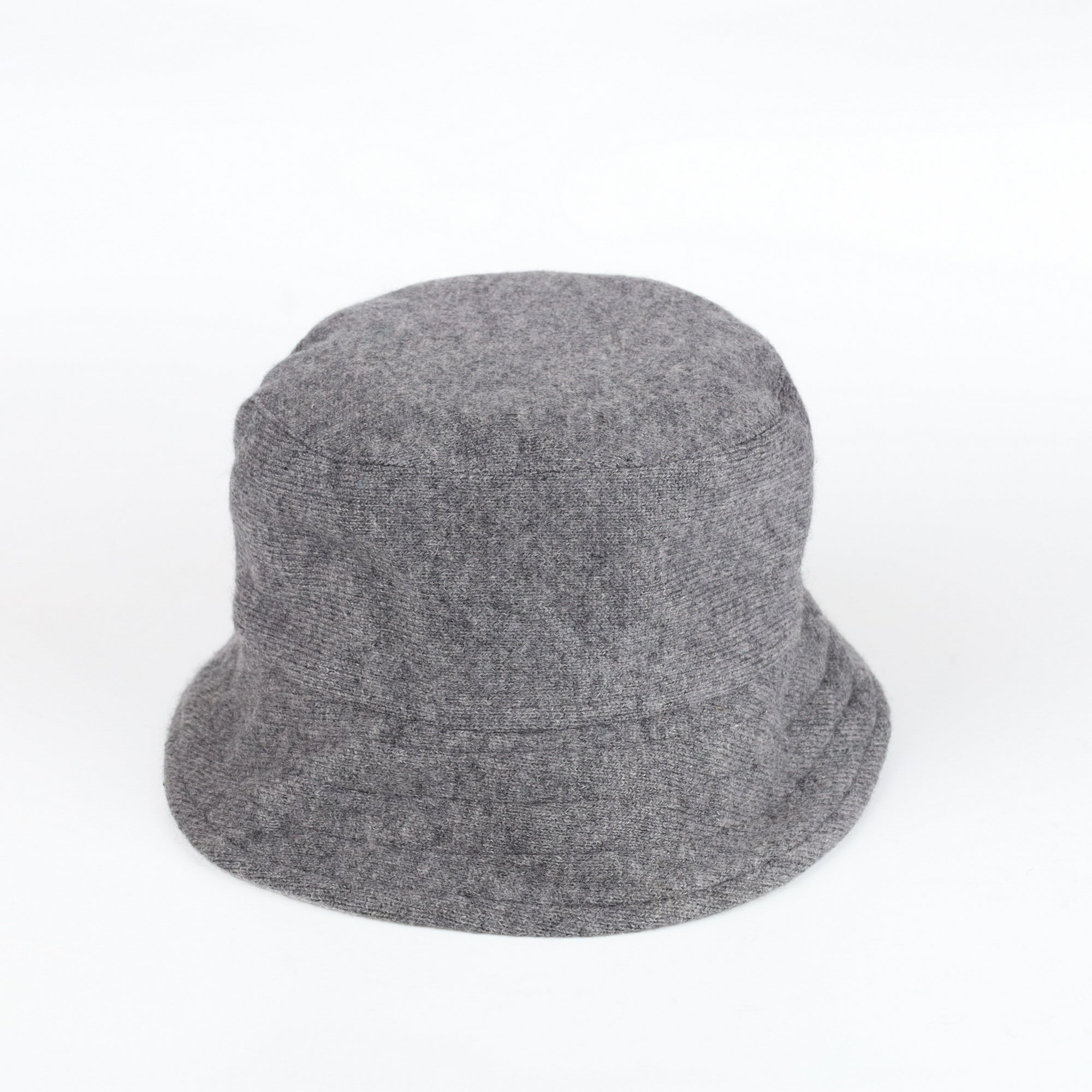 Slate Grey and Smoke Grey Reversible Cashmere Bucket Hat Medium