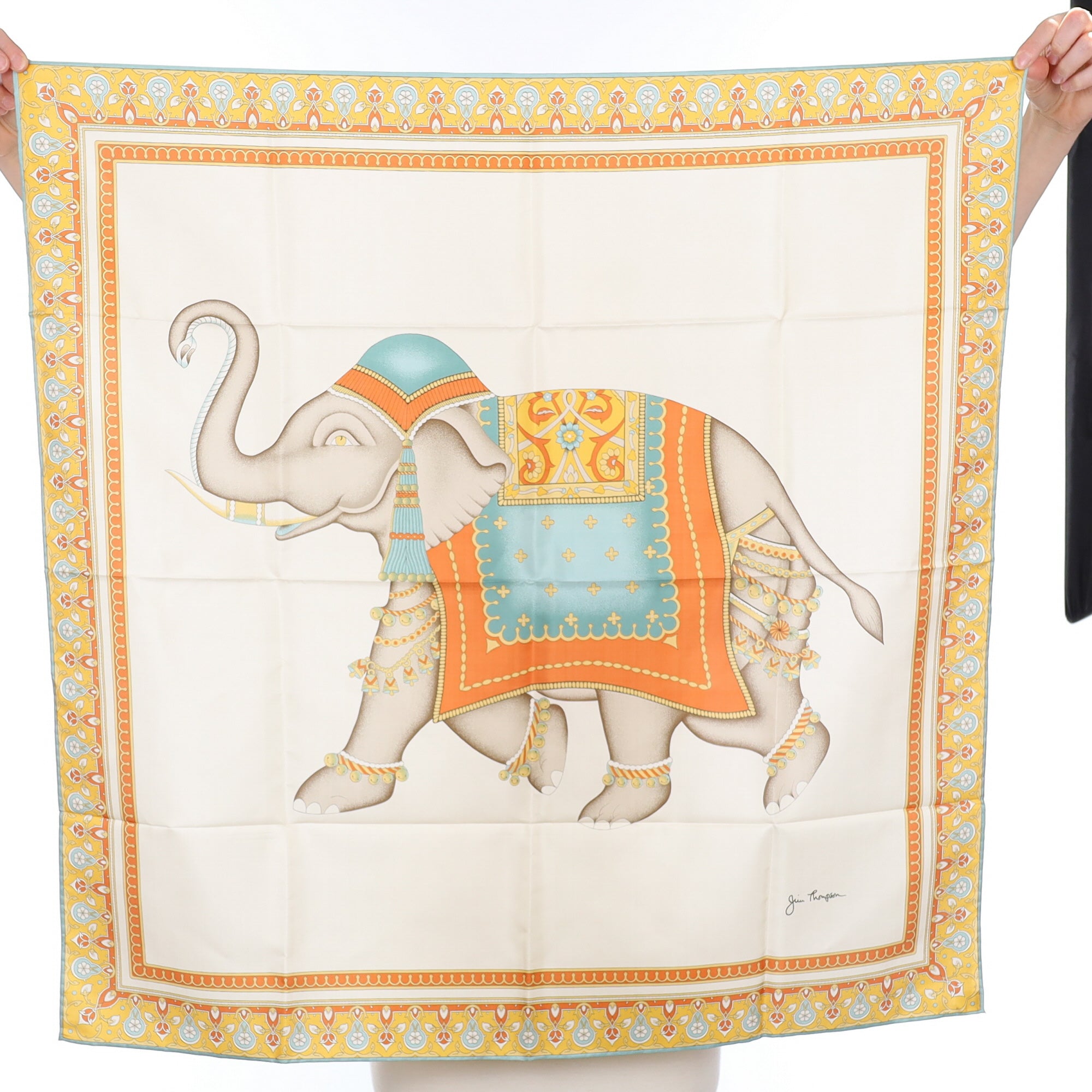Brand New Jim Thompson Elephant Silk Scarf
