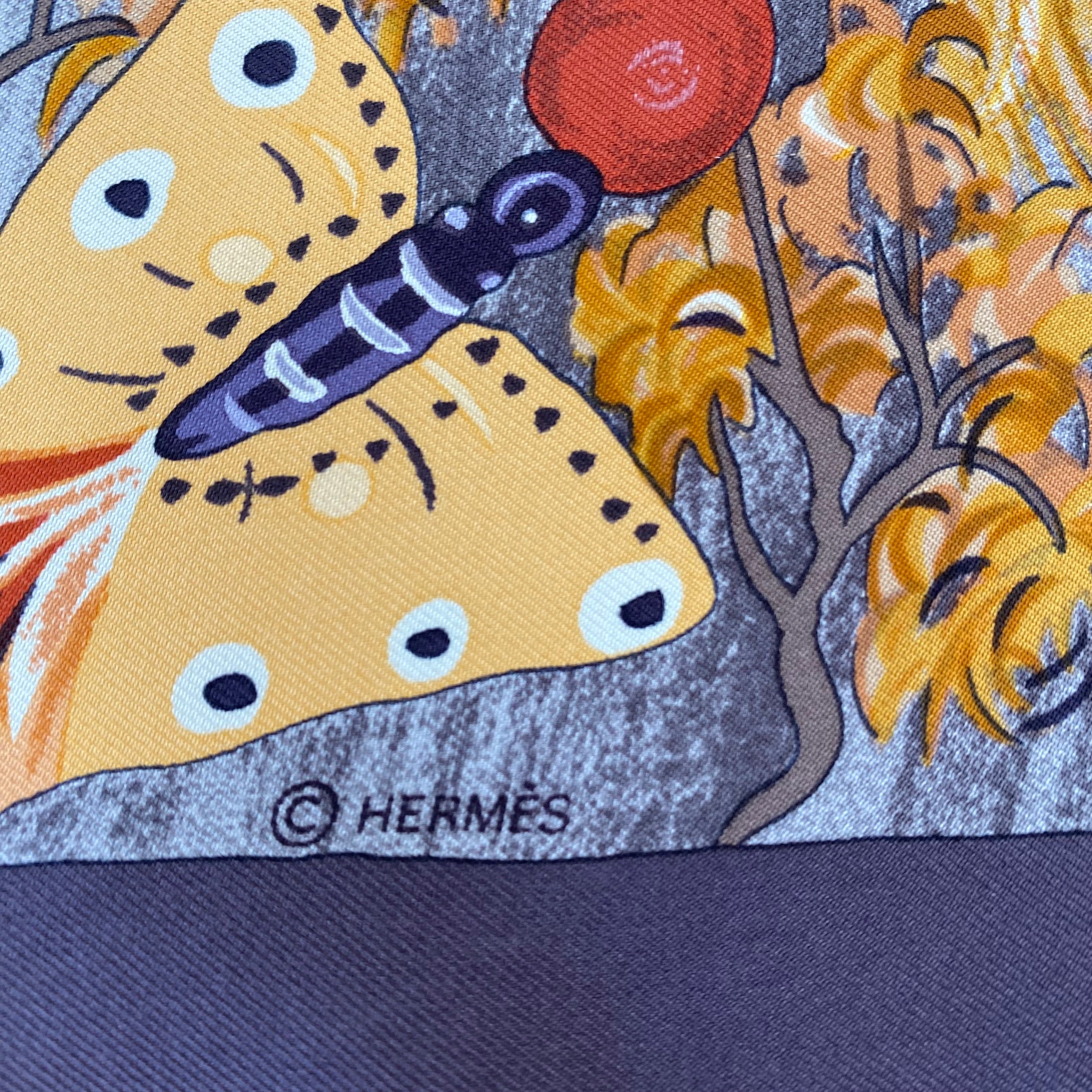 Boxed Hermès Kuggor Tree Silk Scarf Rare