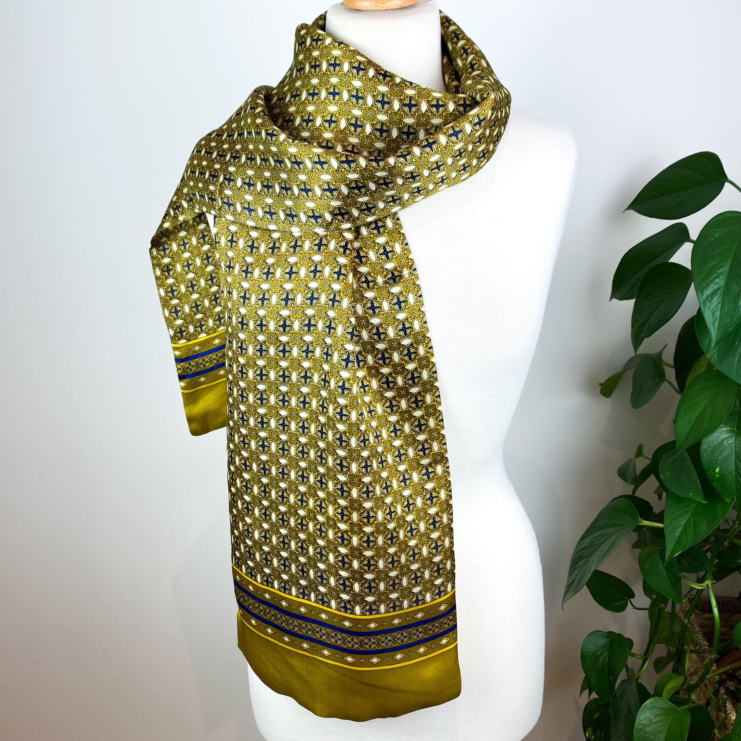 Long Double Sided Vintage Silk Scarf