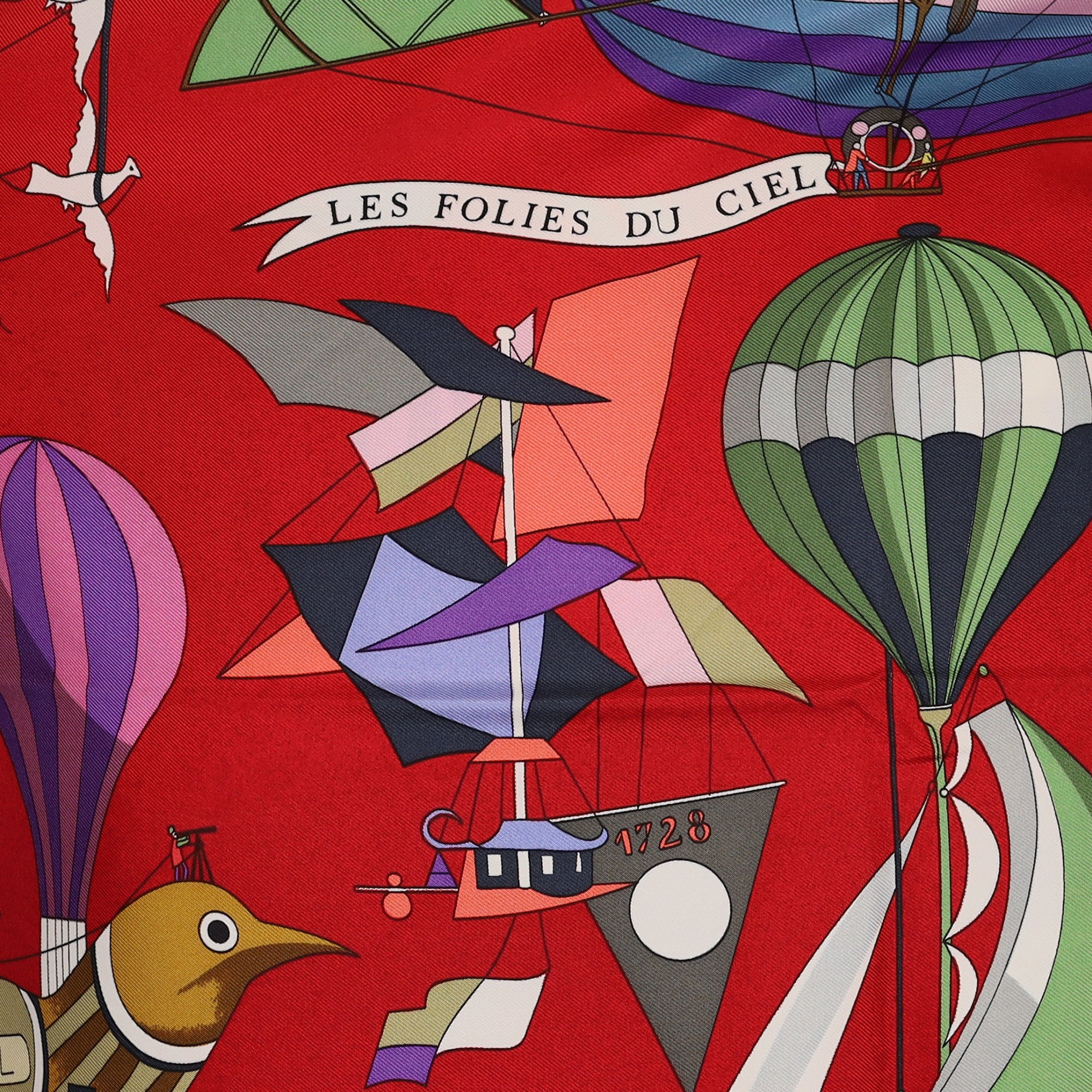 Brand New Boxed Hermès Les Folies du Ciel Silk Scarf Quite Rare