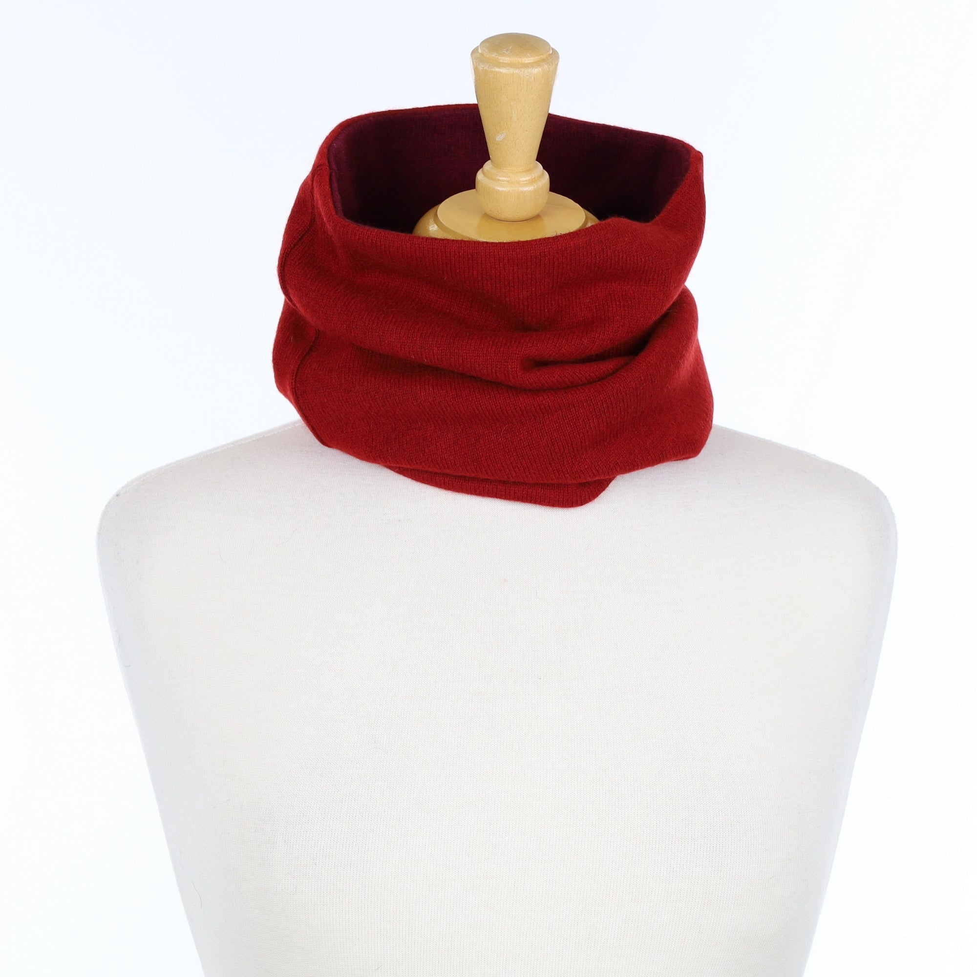 Red and Plum Luxury Double Layered Snood