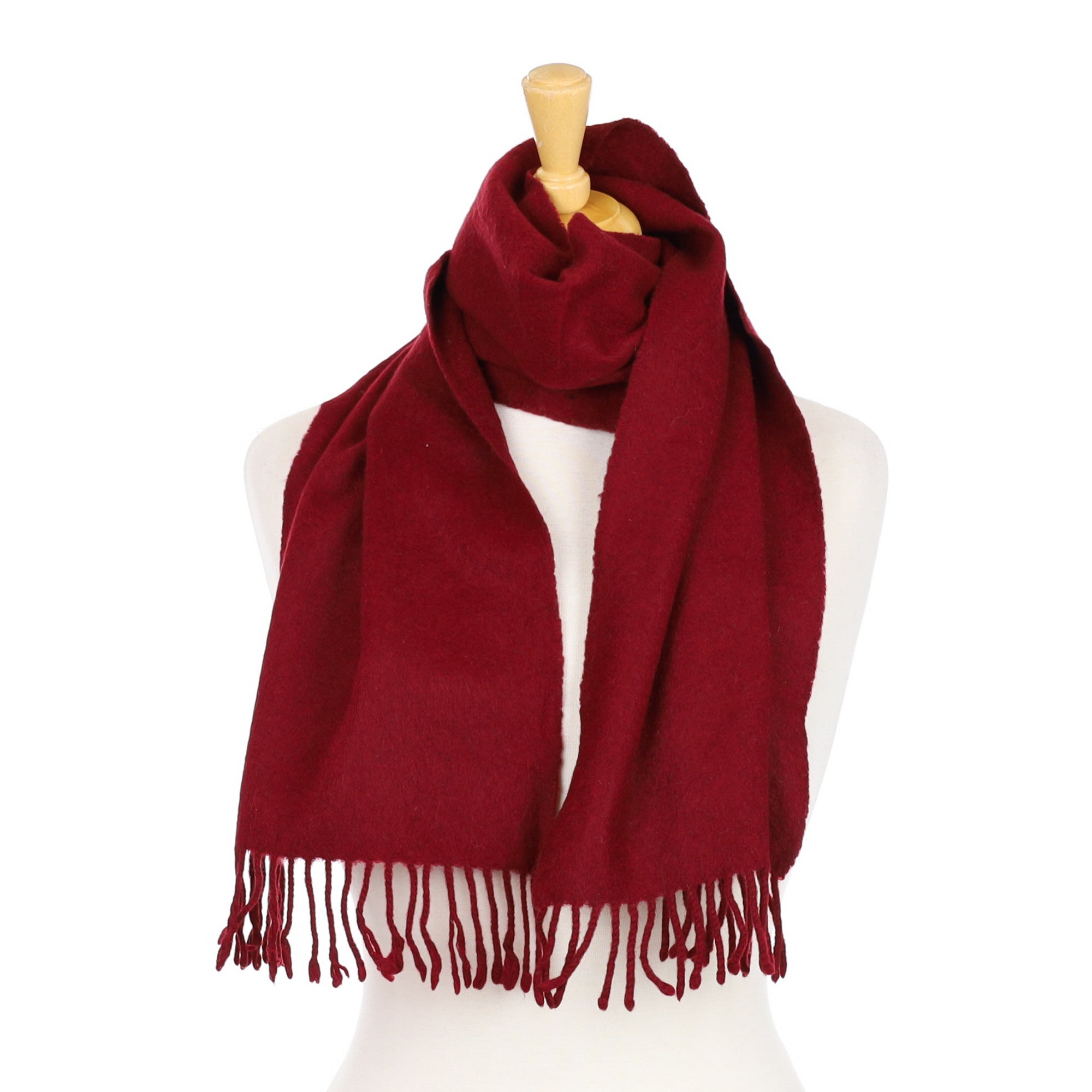 Wine Red Scottish Cashmere Woven Scarf