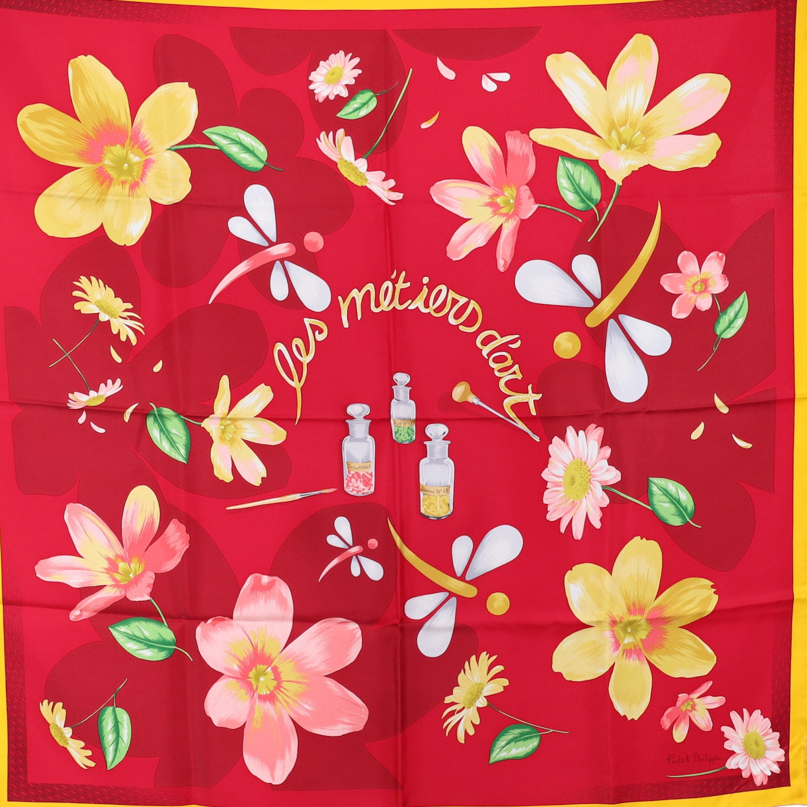 Patek Philippe Red Floral Boxed Silk Scarf