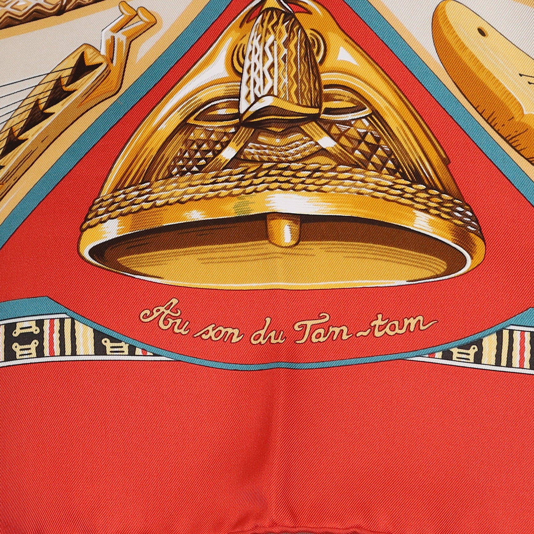 Boxed Hermès Au Son du Tan-Tan Silk Scarf