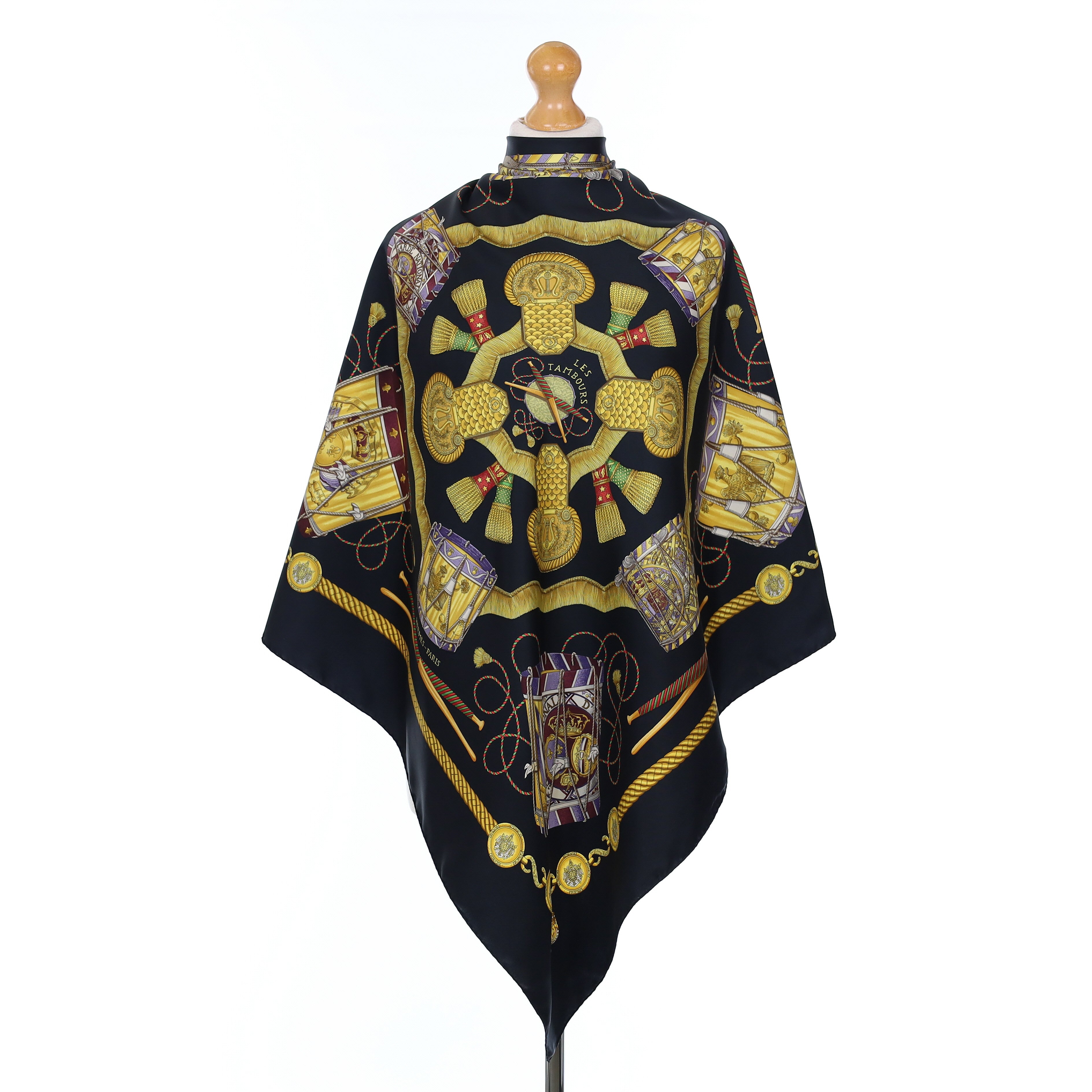 Hermès Les Tambours Silk Scarf
