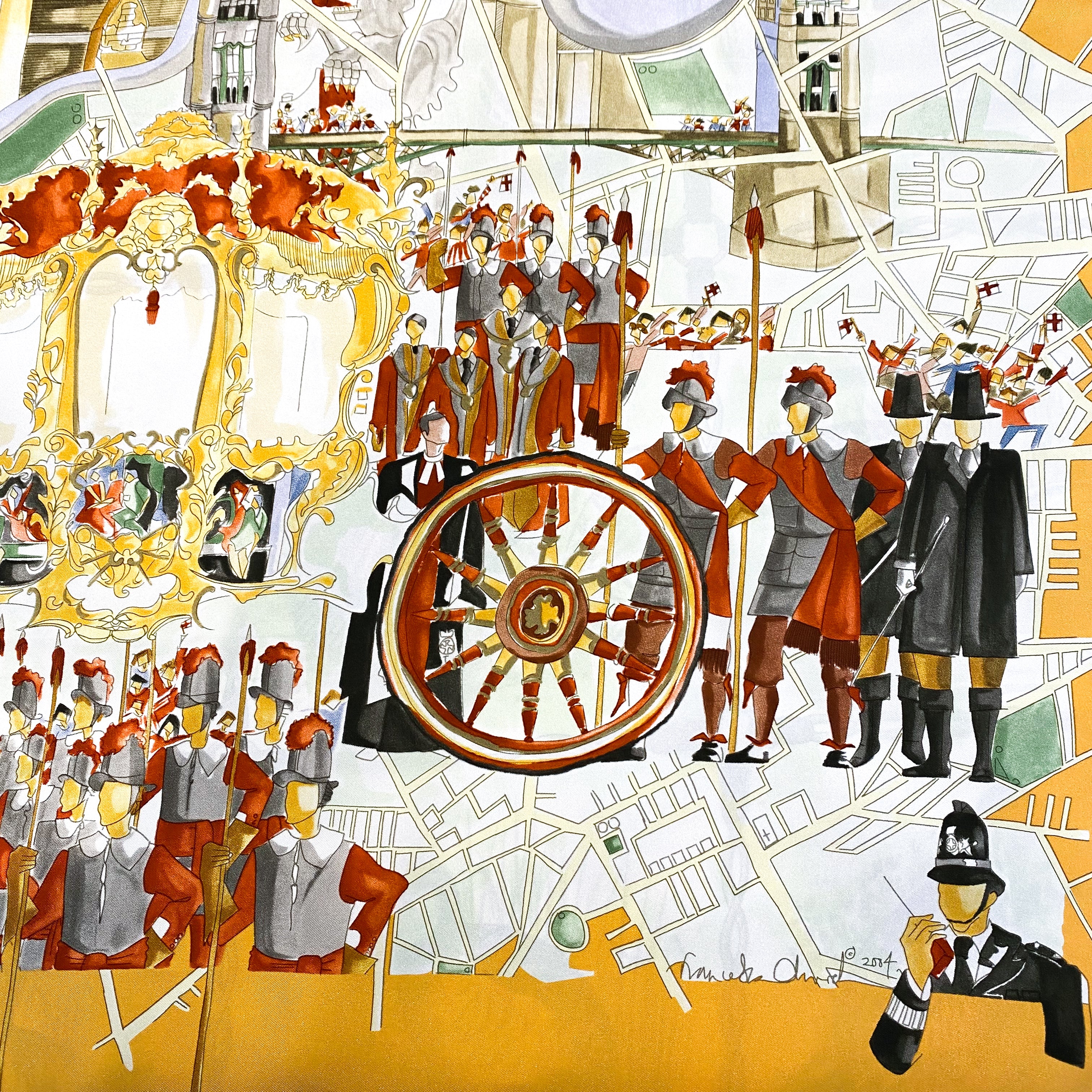 Brand New City of London Designer Silk Scarf