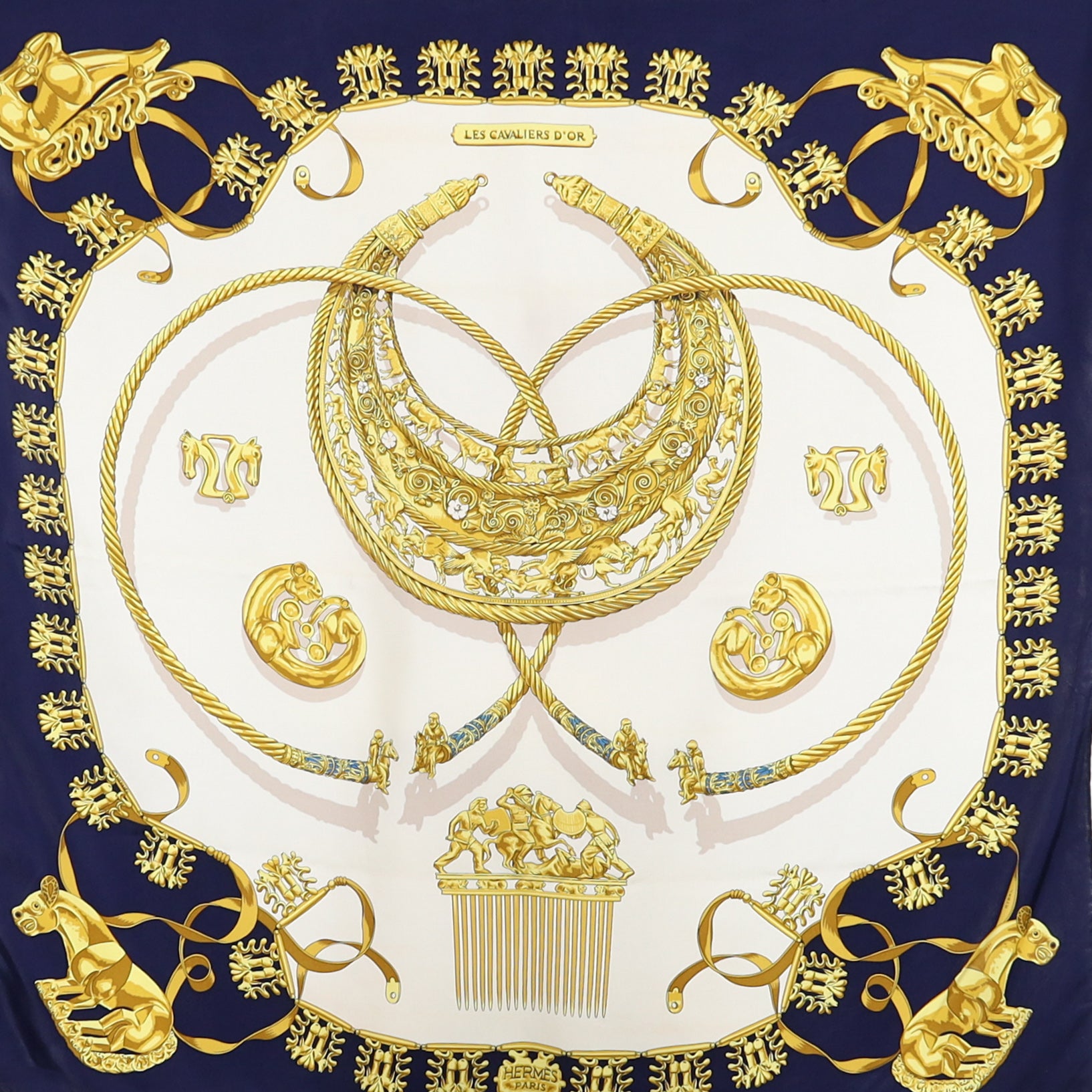 Hermès Les Cavaliers D’or Silk Scarf