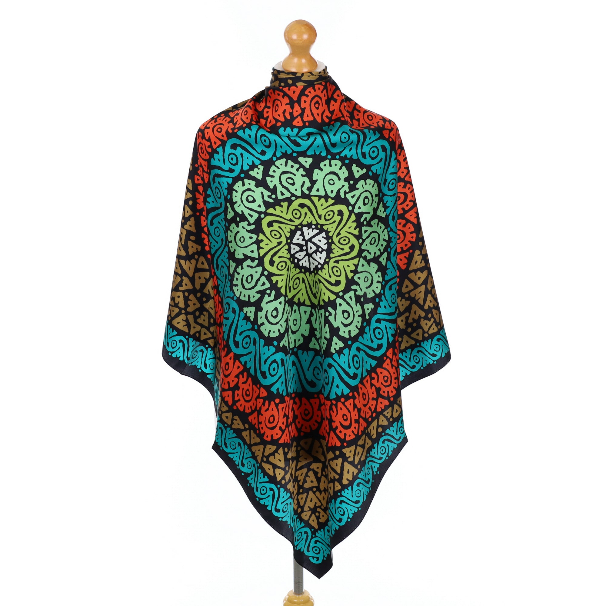 Immaculate Nicole Miller Abstract Silk Scarf