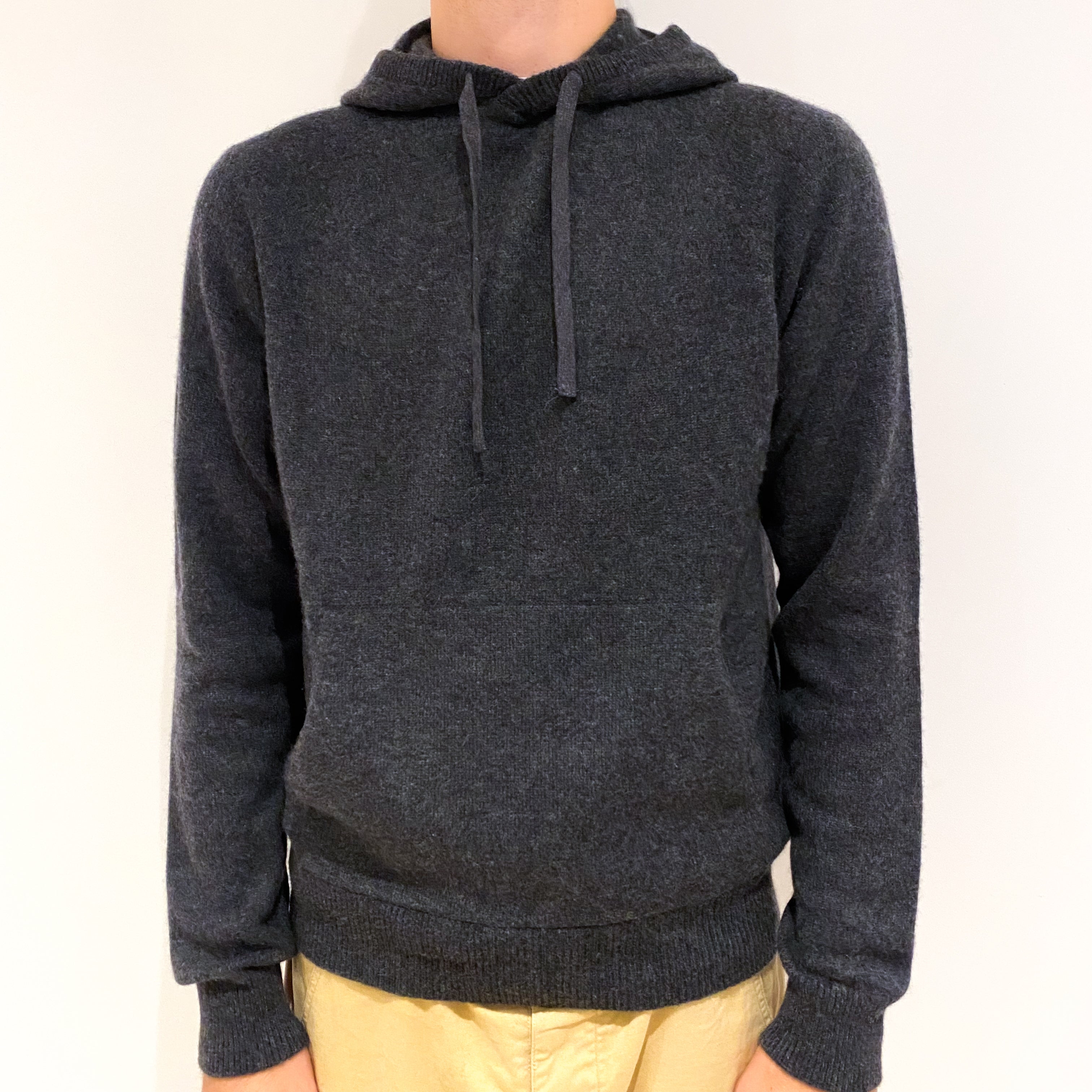 Men's Cos Slate Grey Cashmere Hoodie Jumper Medium