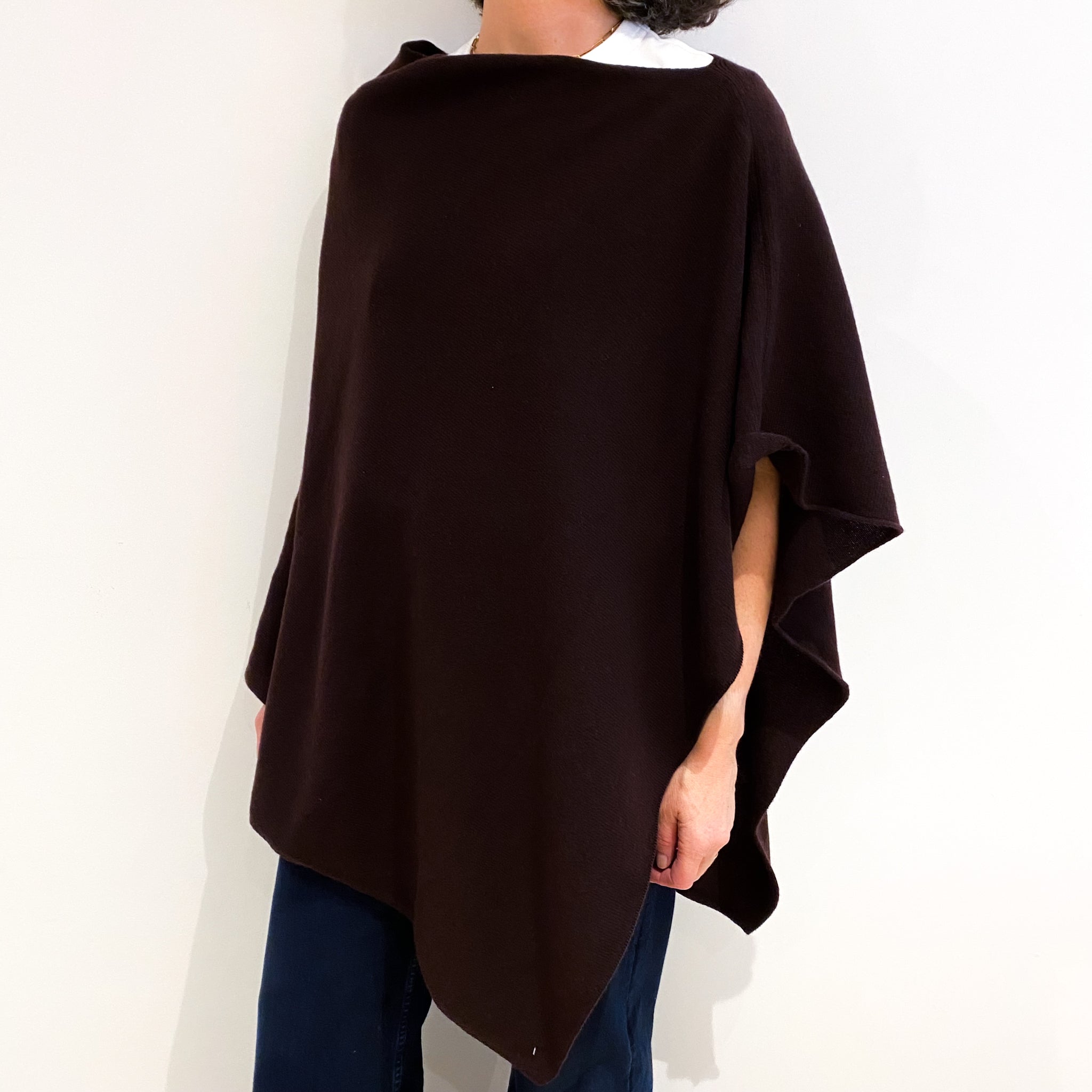 Brand New Scottish Bitter Chocolate Cashmere Poncho One Size