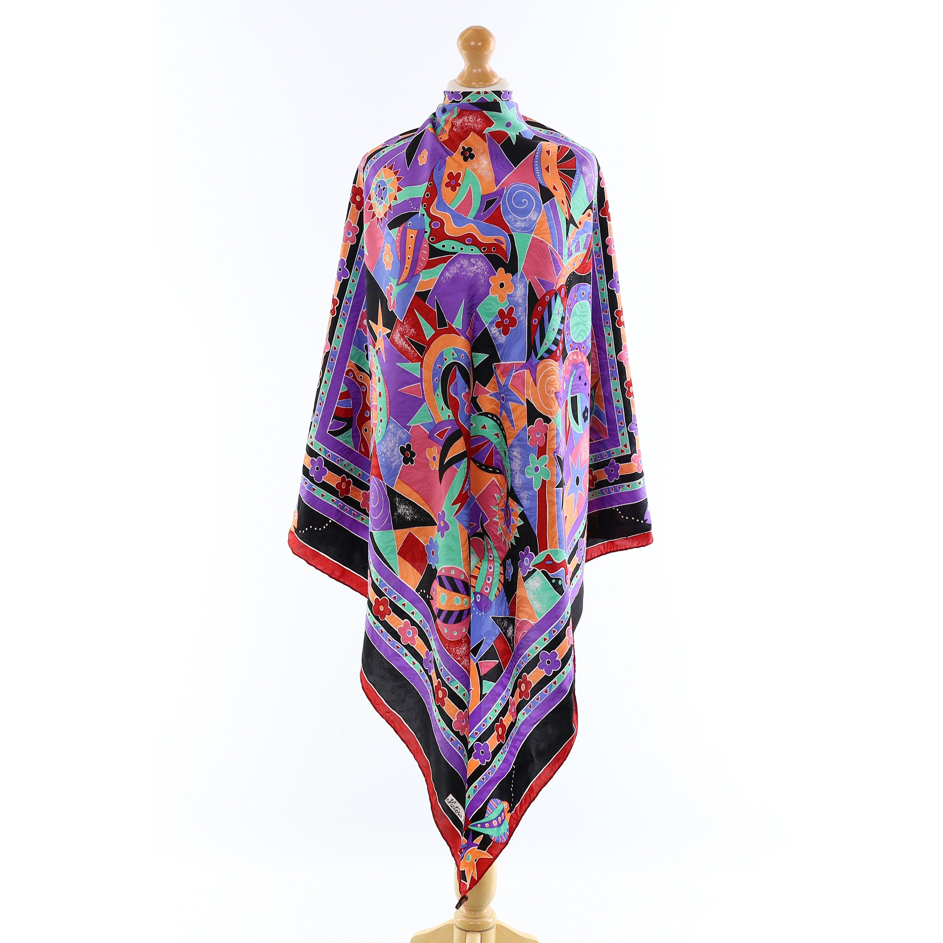 Colourful Patchwork Silk Scarf