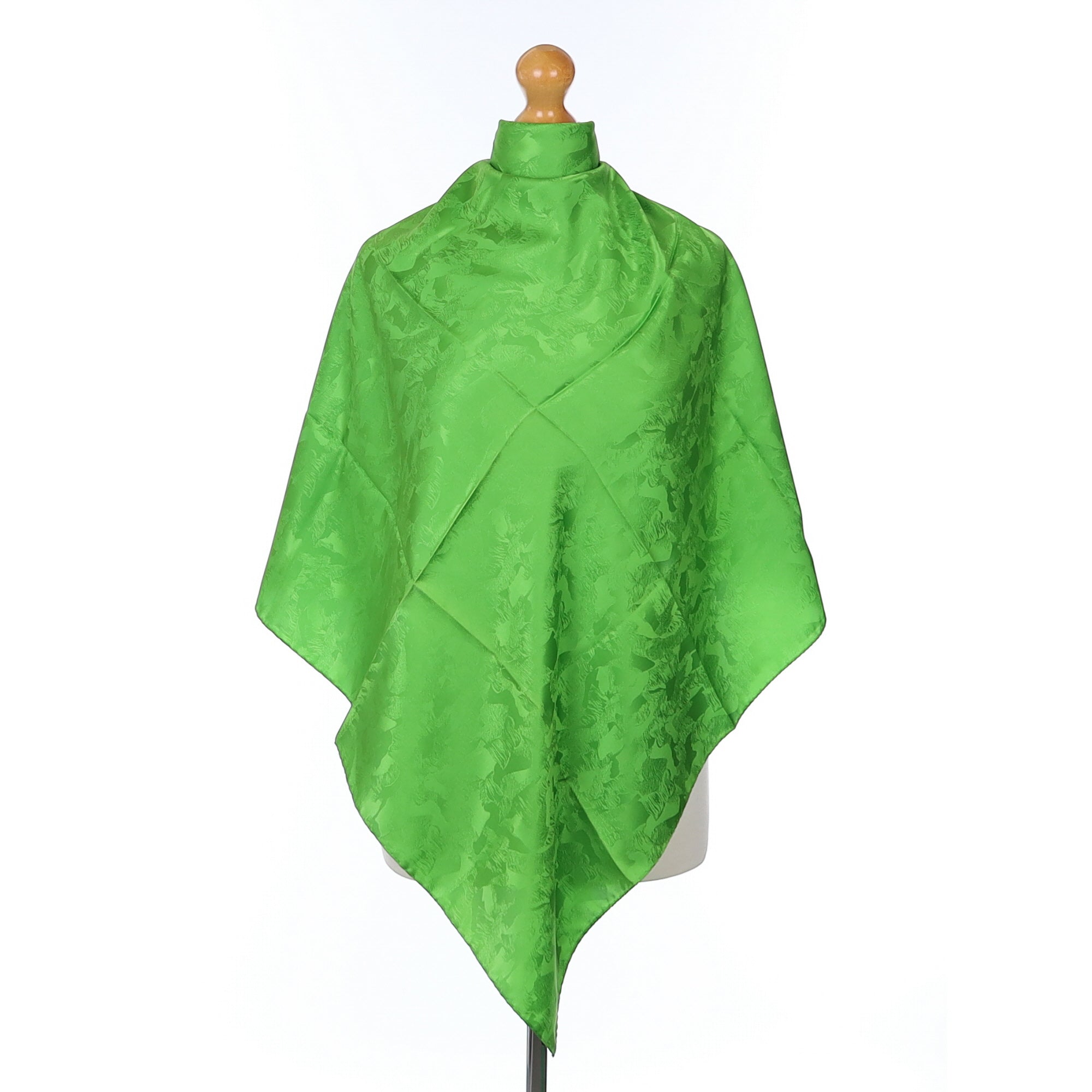Lime Green Jacquard Silk Scarf
