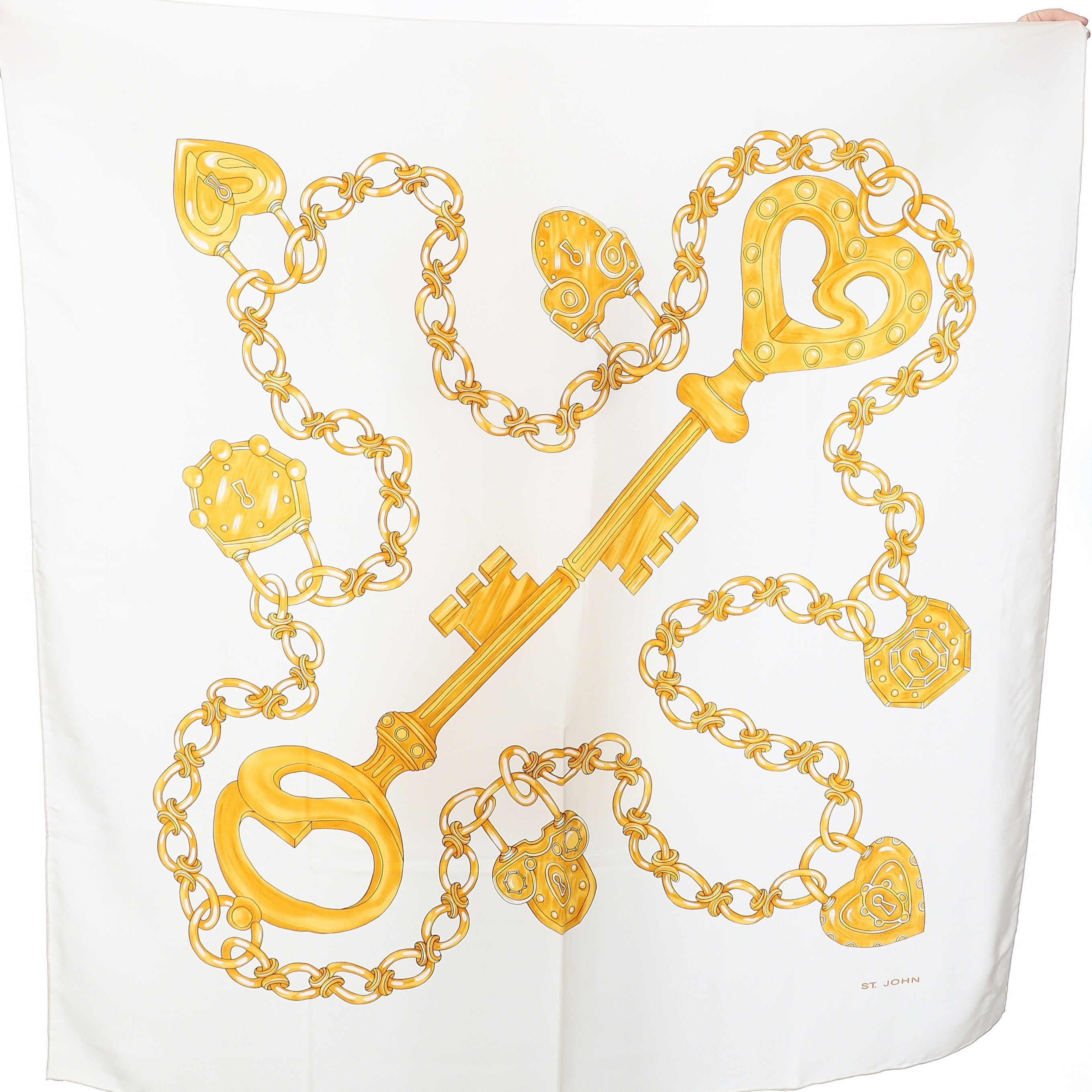 St. John Gold Key Silk Scarf